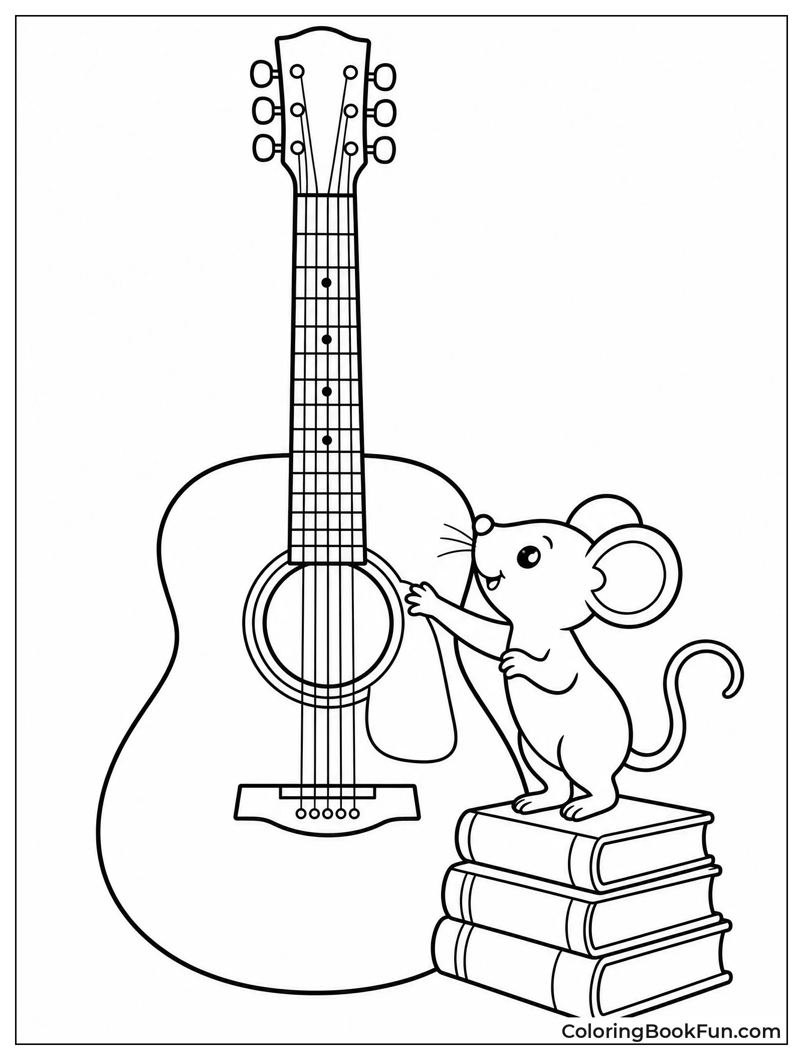 Mouse Stands on Books to Play