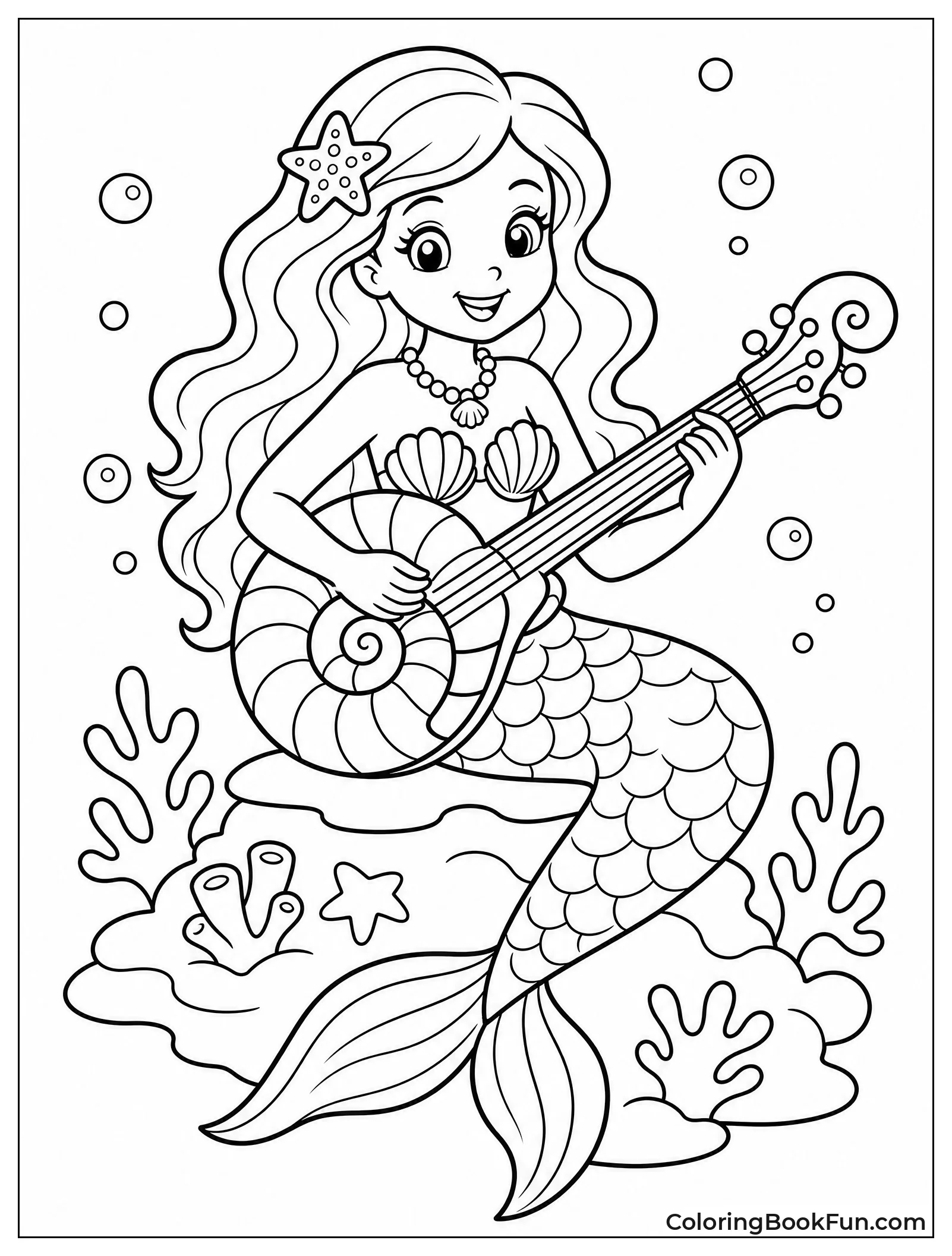 Mermaid Plays Nautilus Shell Guitar
