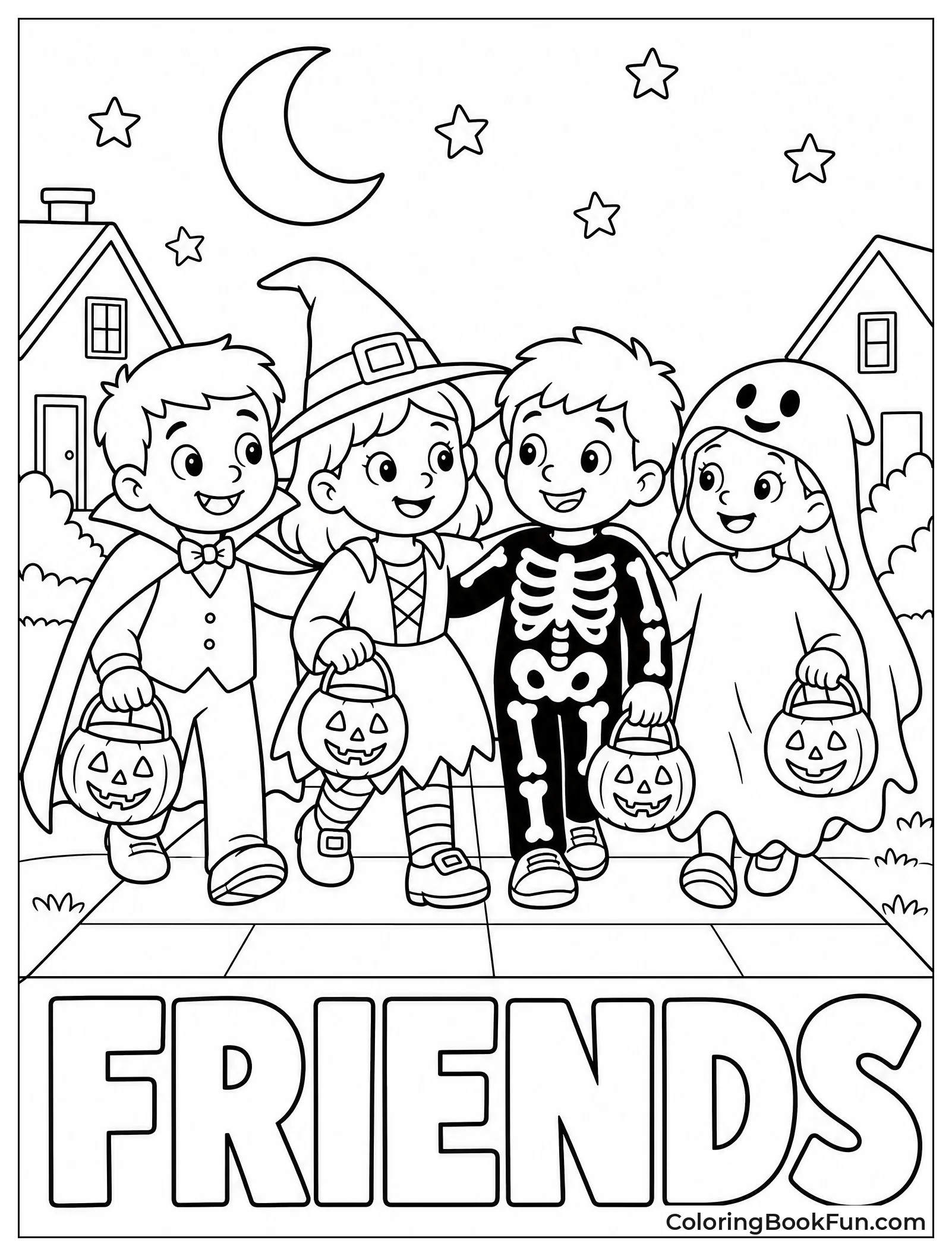 Friends Trick or Treating Together