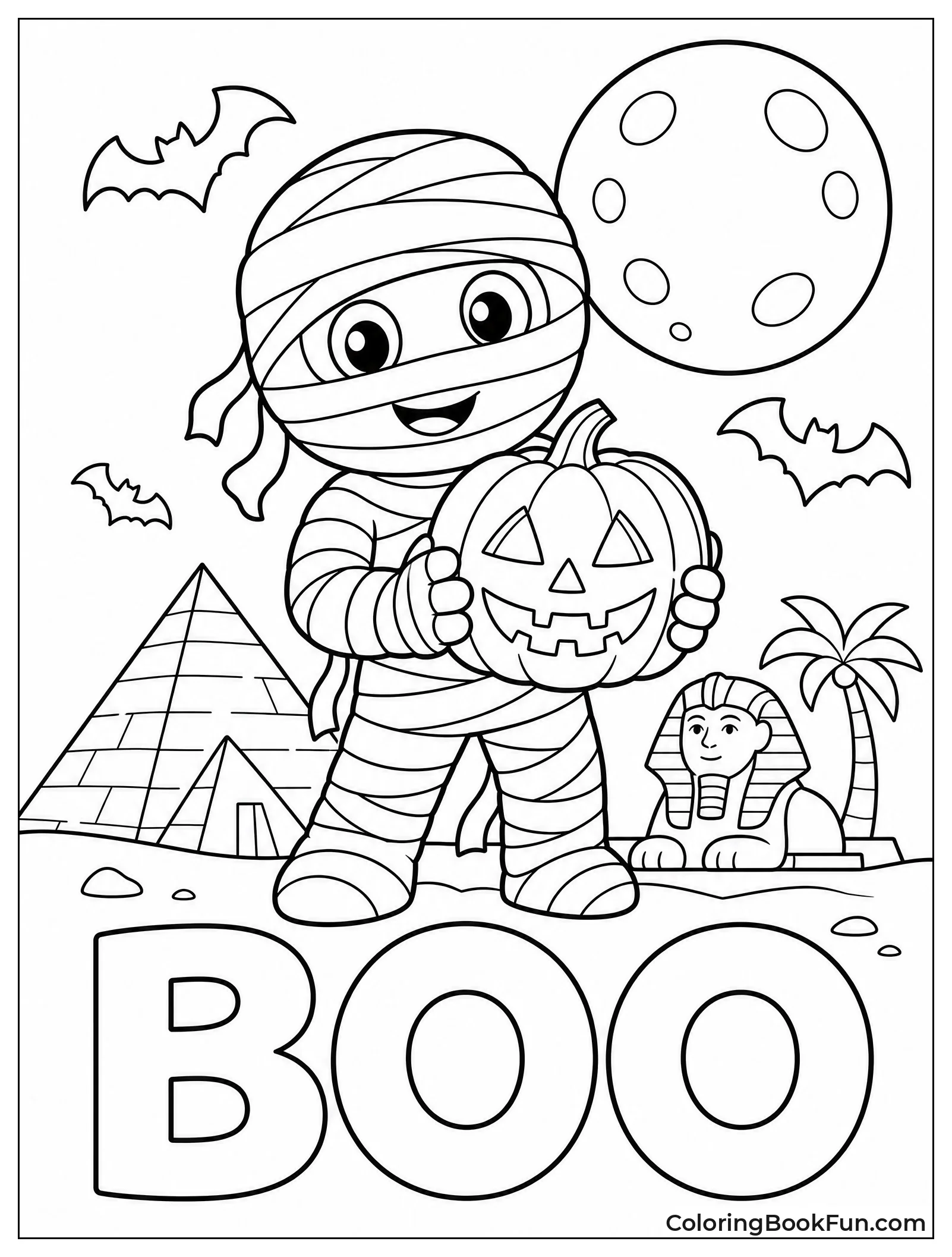 Mummy Holding Glowing Jack o Lantern