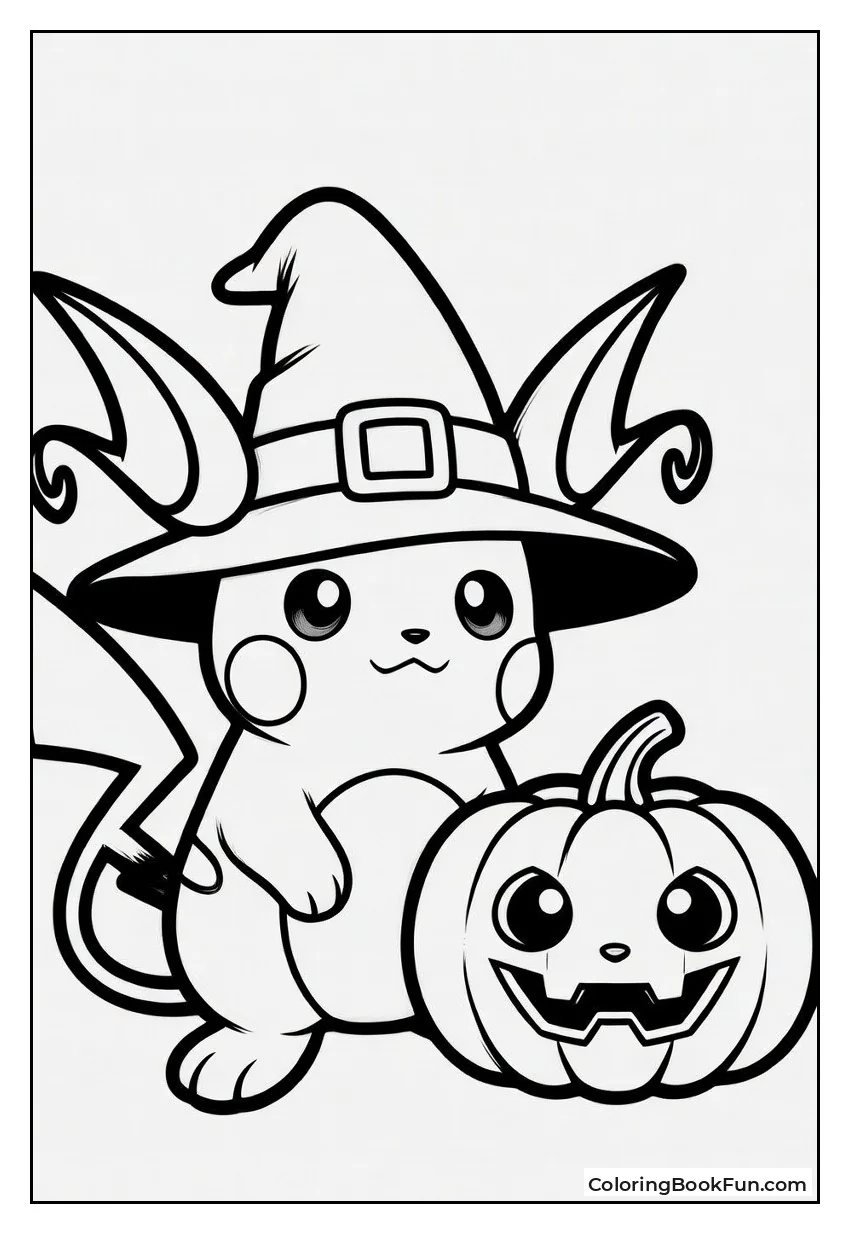 Witch Raichu with Pumpkin