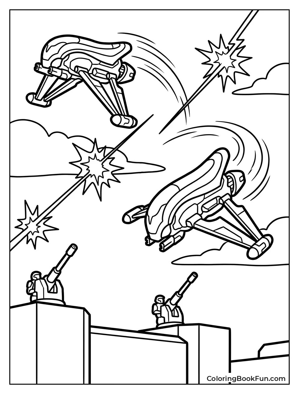 Banshees Flying in Dogfight