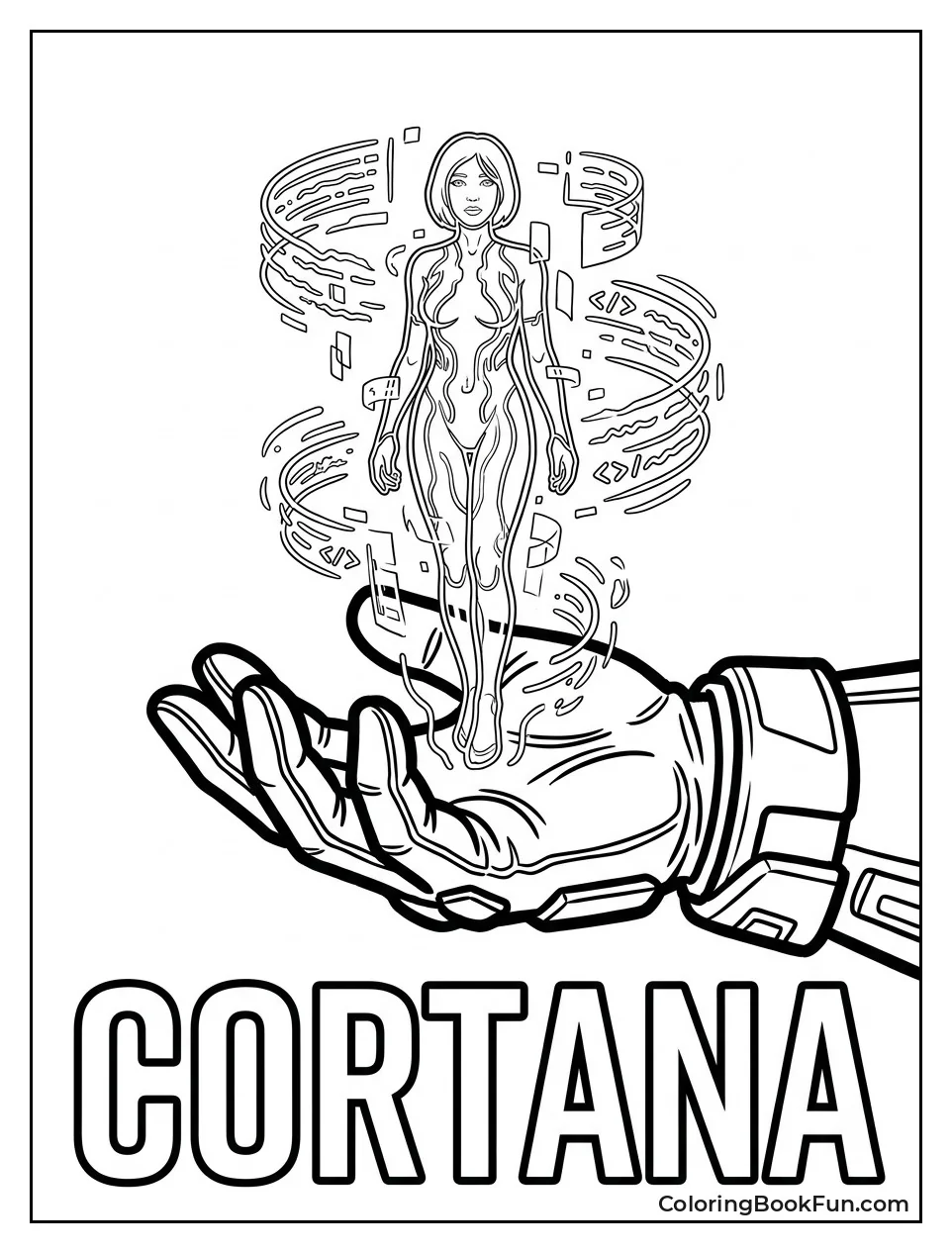 Cortana Hologram in Open Hand