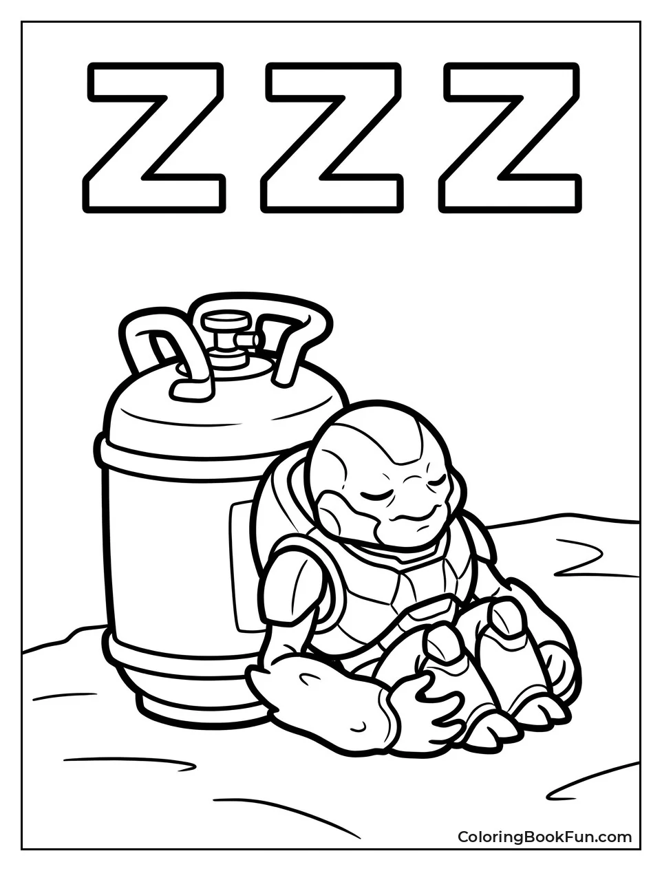 Grunt Sleeping Next to Tank