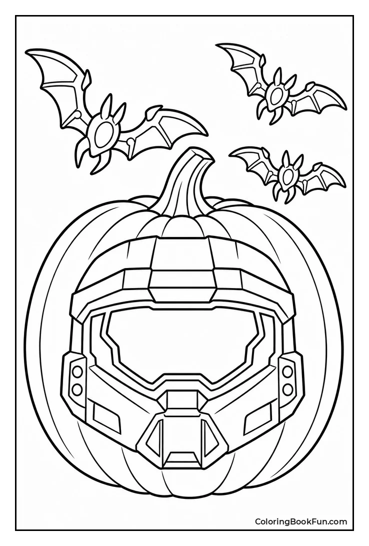 Spartan Pumpkin with Glowing Visor