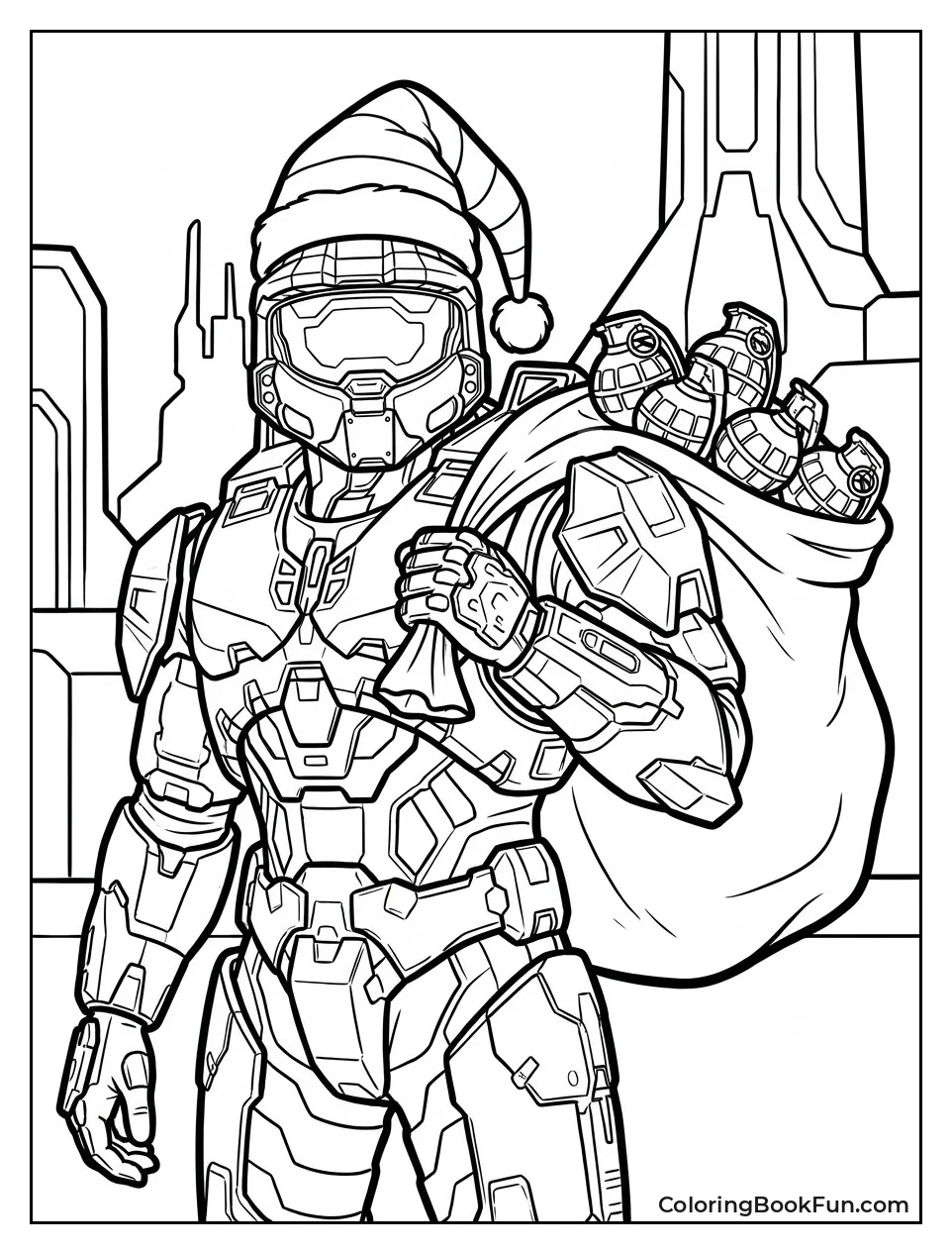 Master Chief as Santa with Gifts