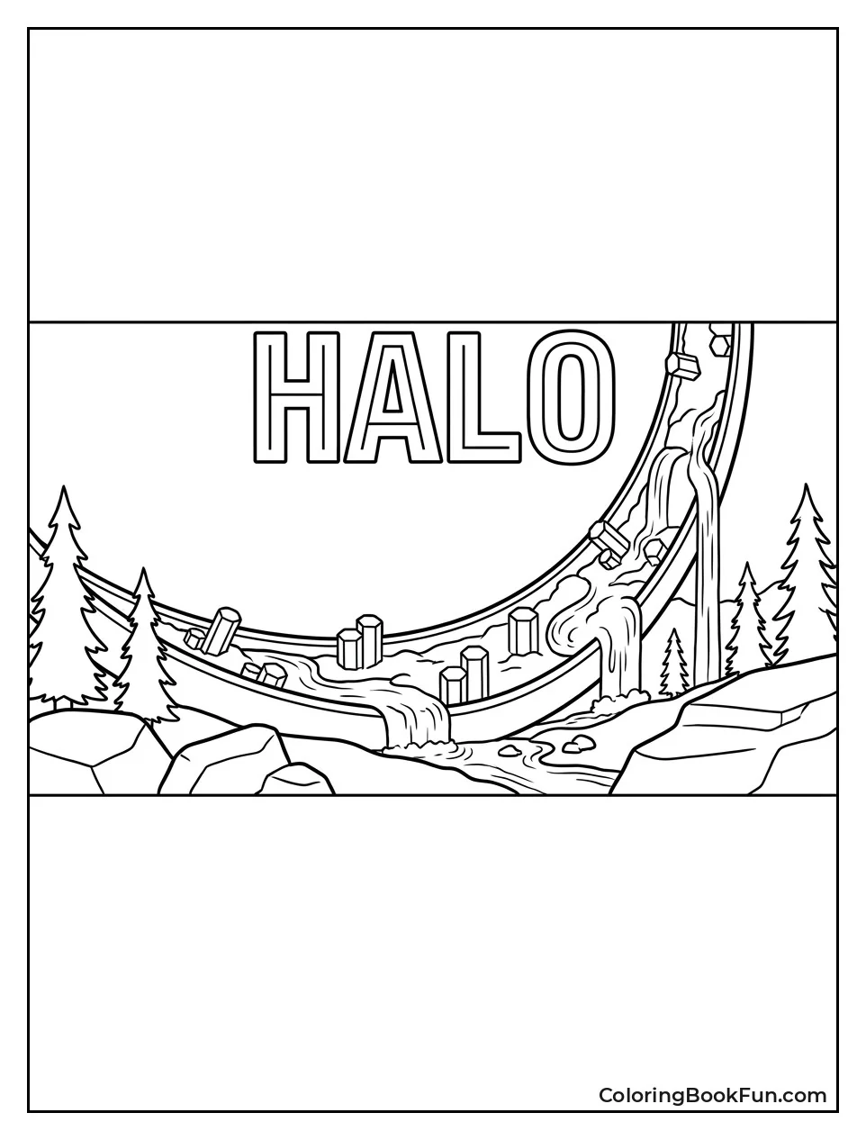 Massive Halo Ring with Waterfalls