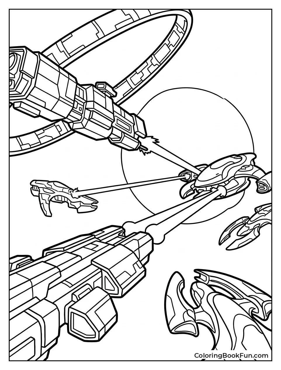 UNSC Ships Fighting Covenant in Space