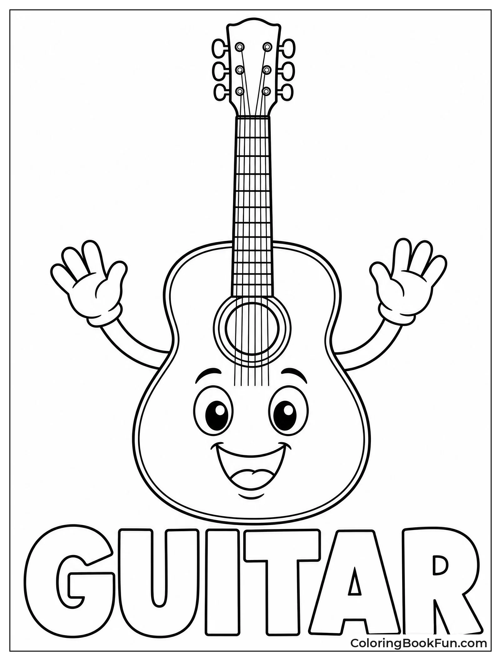 Smiling Guitar Waves Its Hands