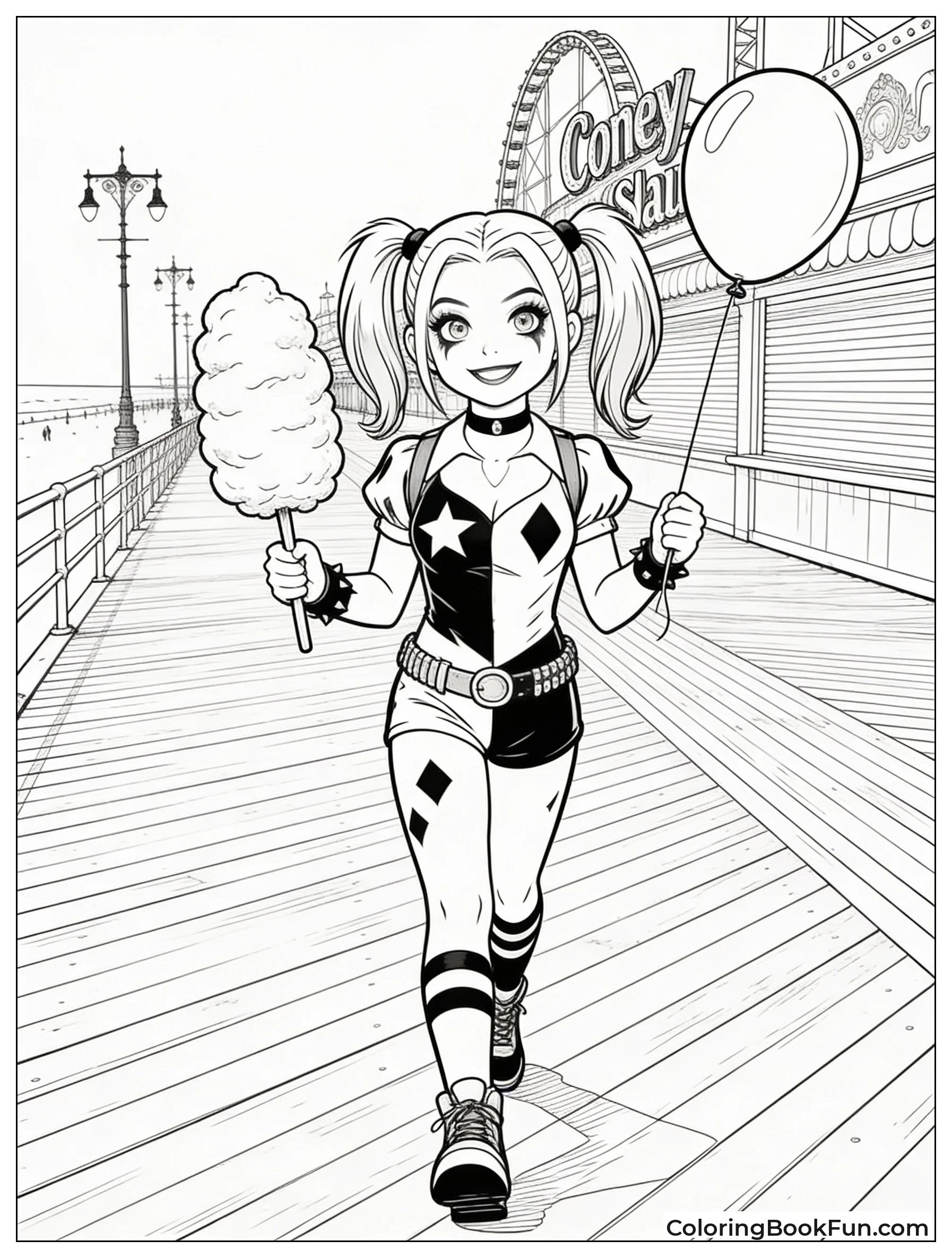 Harley on Coney Island Boardwalk