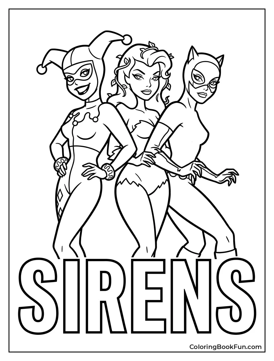 Harley Team with Poison Ivy and Catwoman