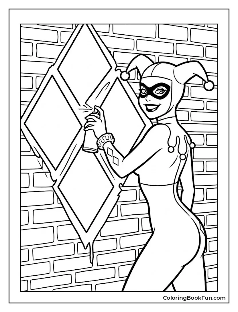 Harley Painting a Colorful Mural