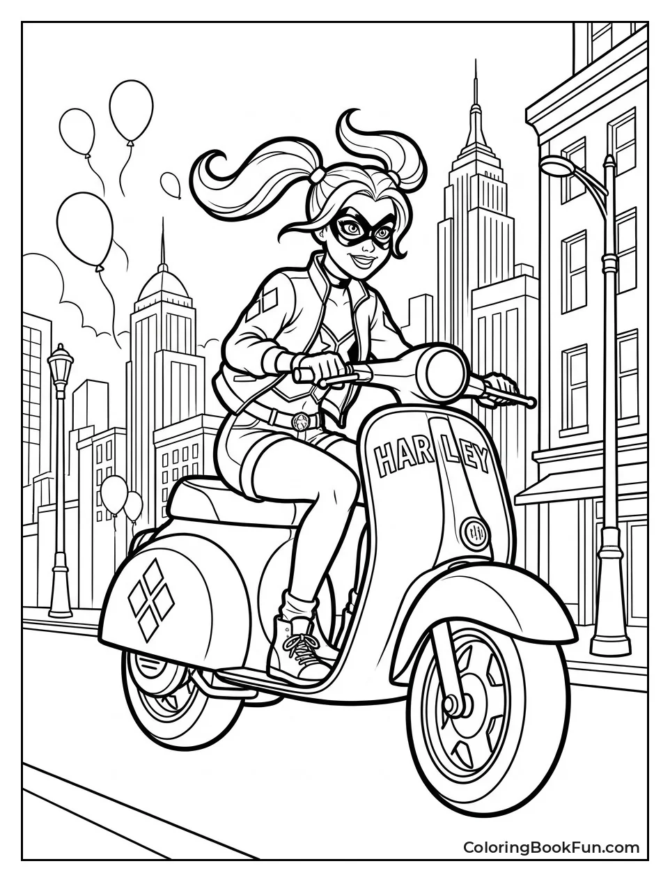 Harley Riding Her Scooter
