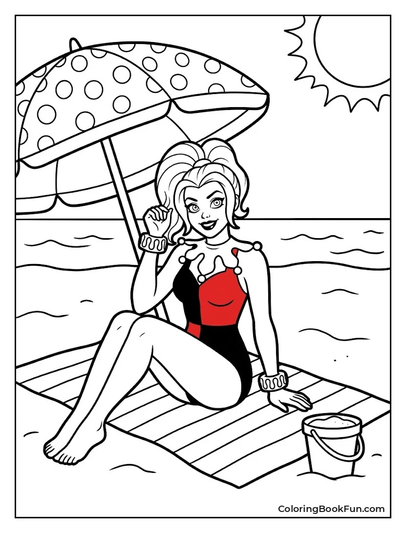 Harley at the Beach in Swimsuit