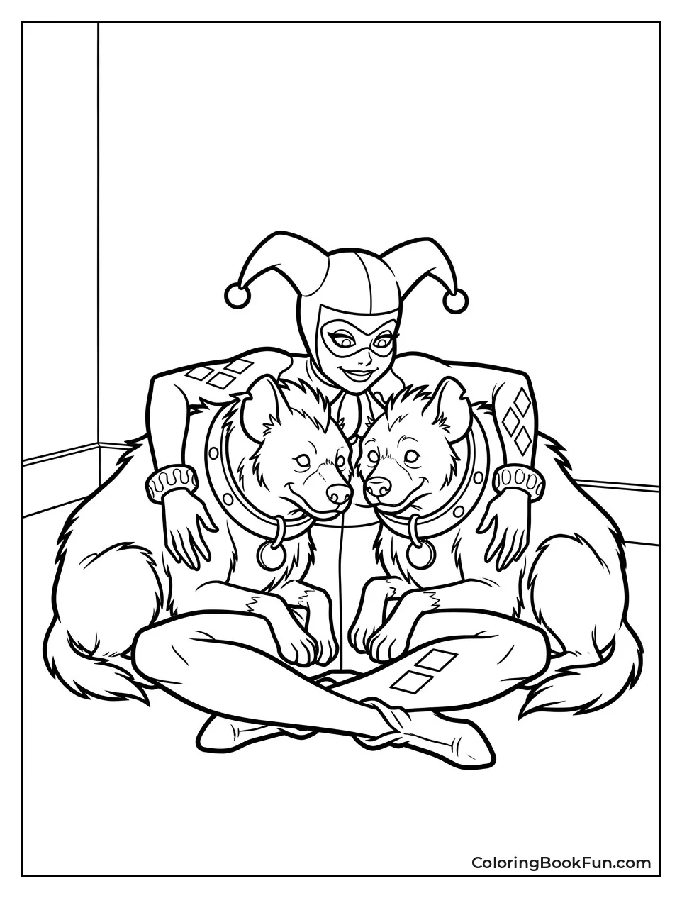 Harley Hugging Her Hyenas