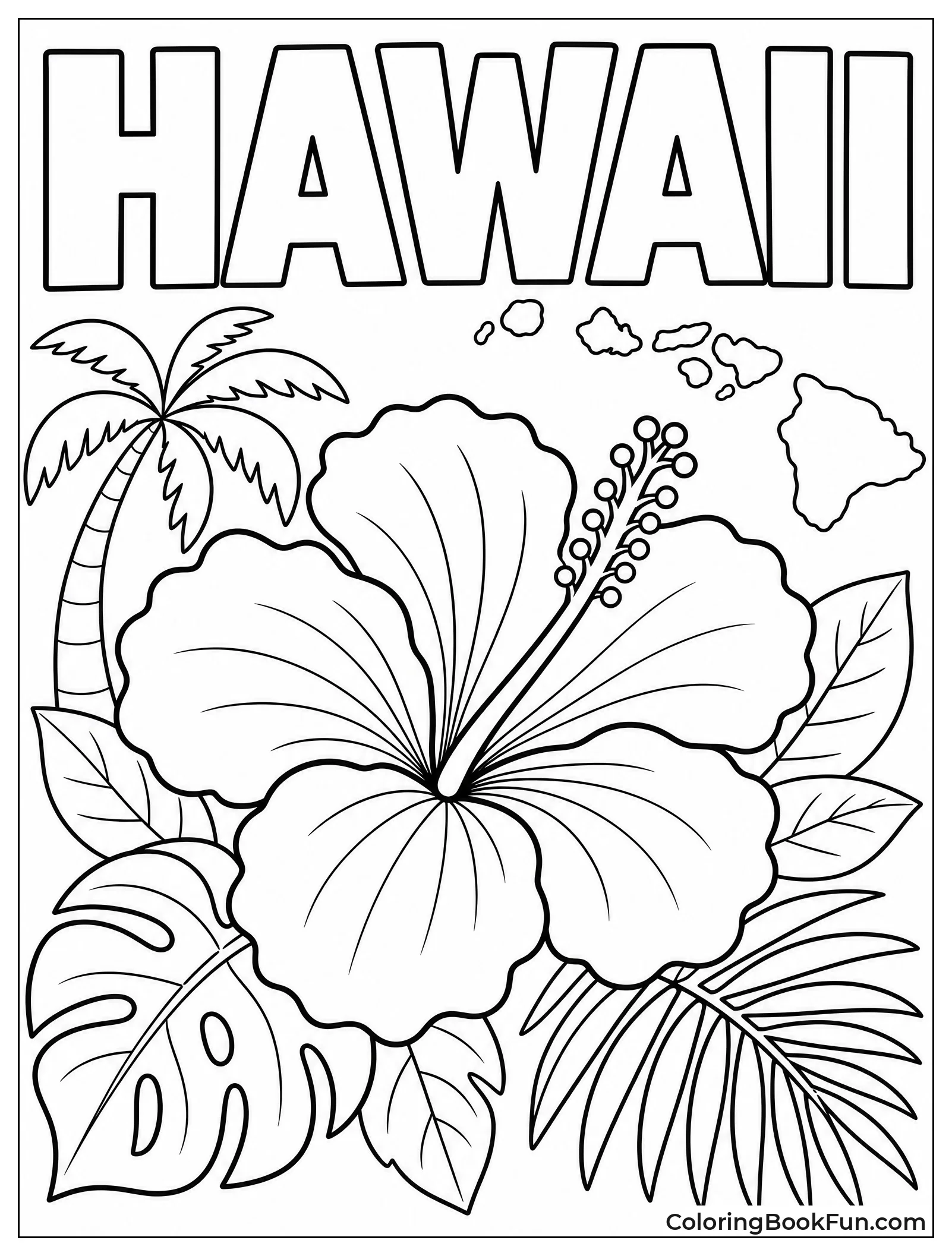 Yellow Hawaiian Hibiscus in Bloom