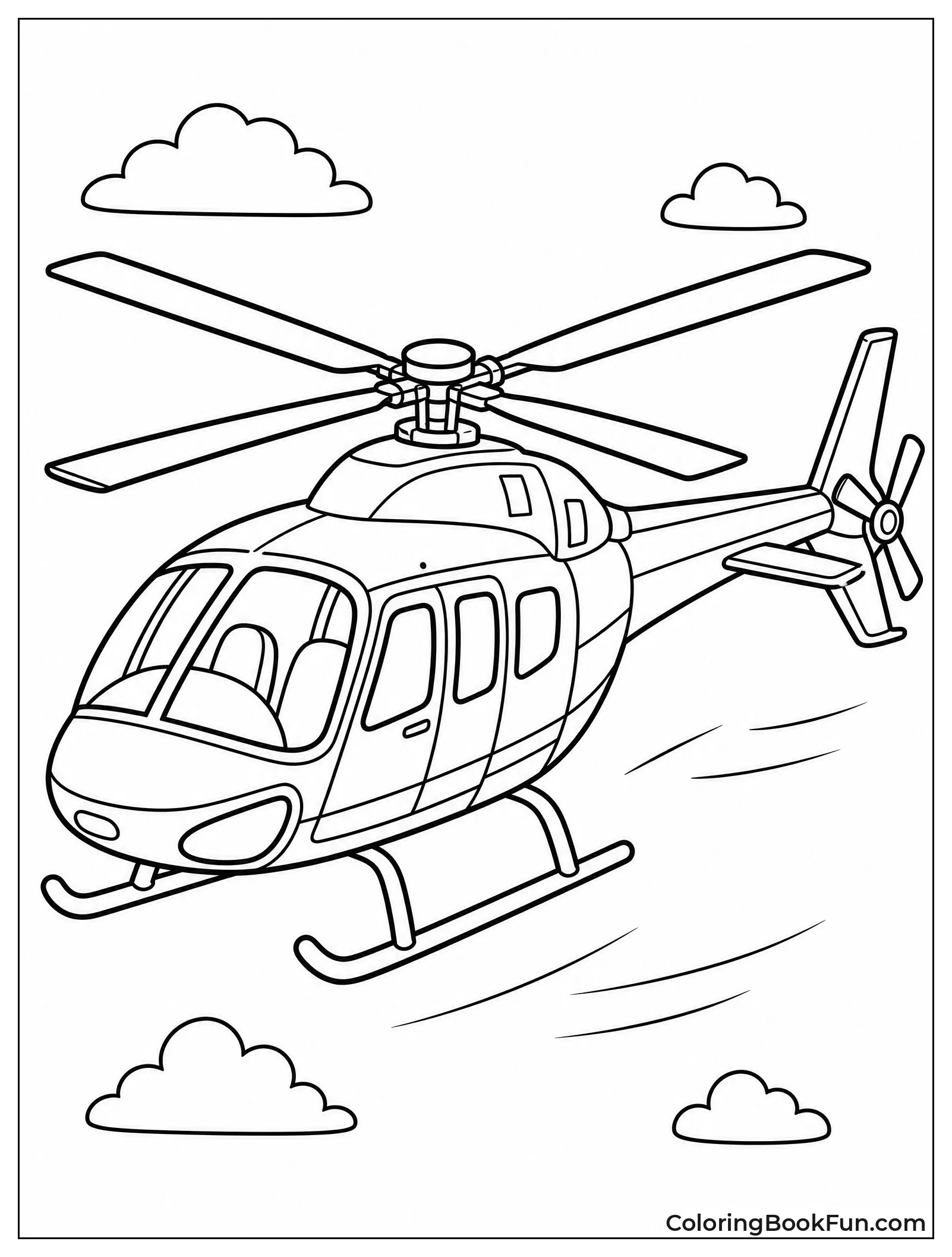Helicopter Flying at Three Quarter Angle