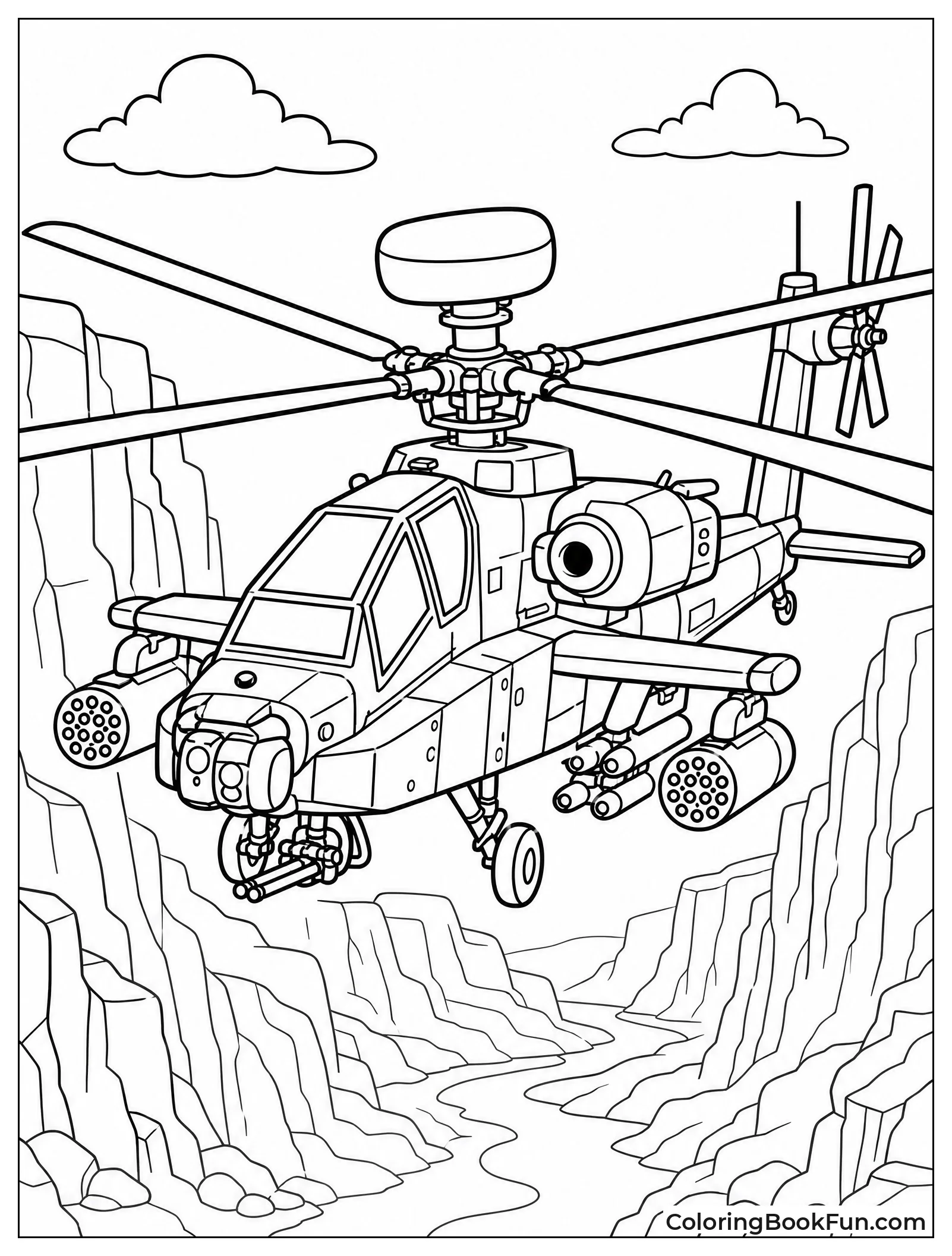 Apache Flies through Canyon