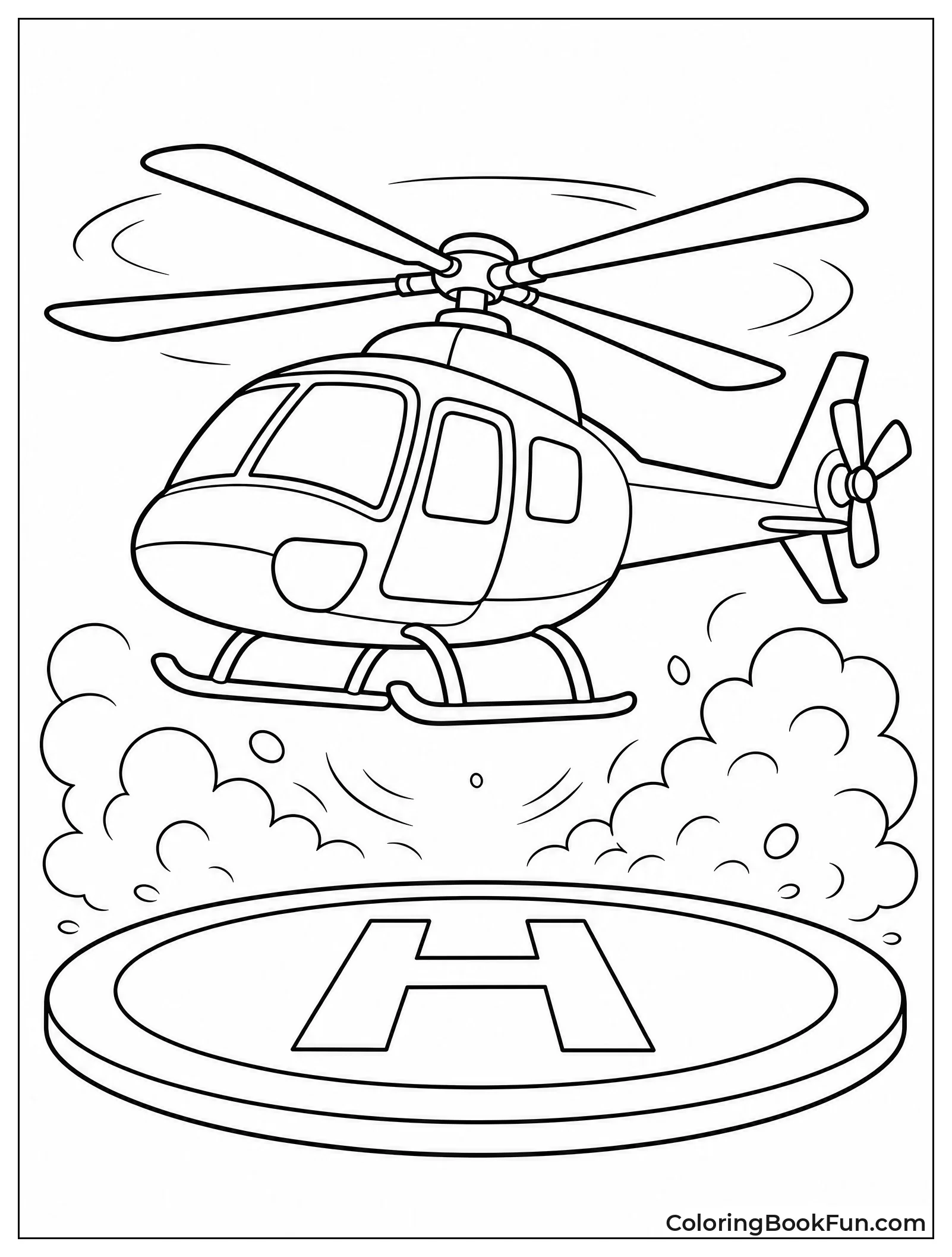 Helicopter Lifts off Helipad