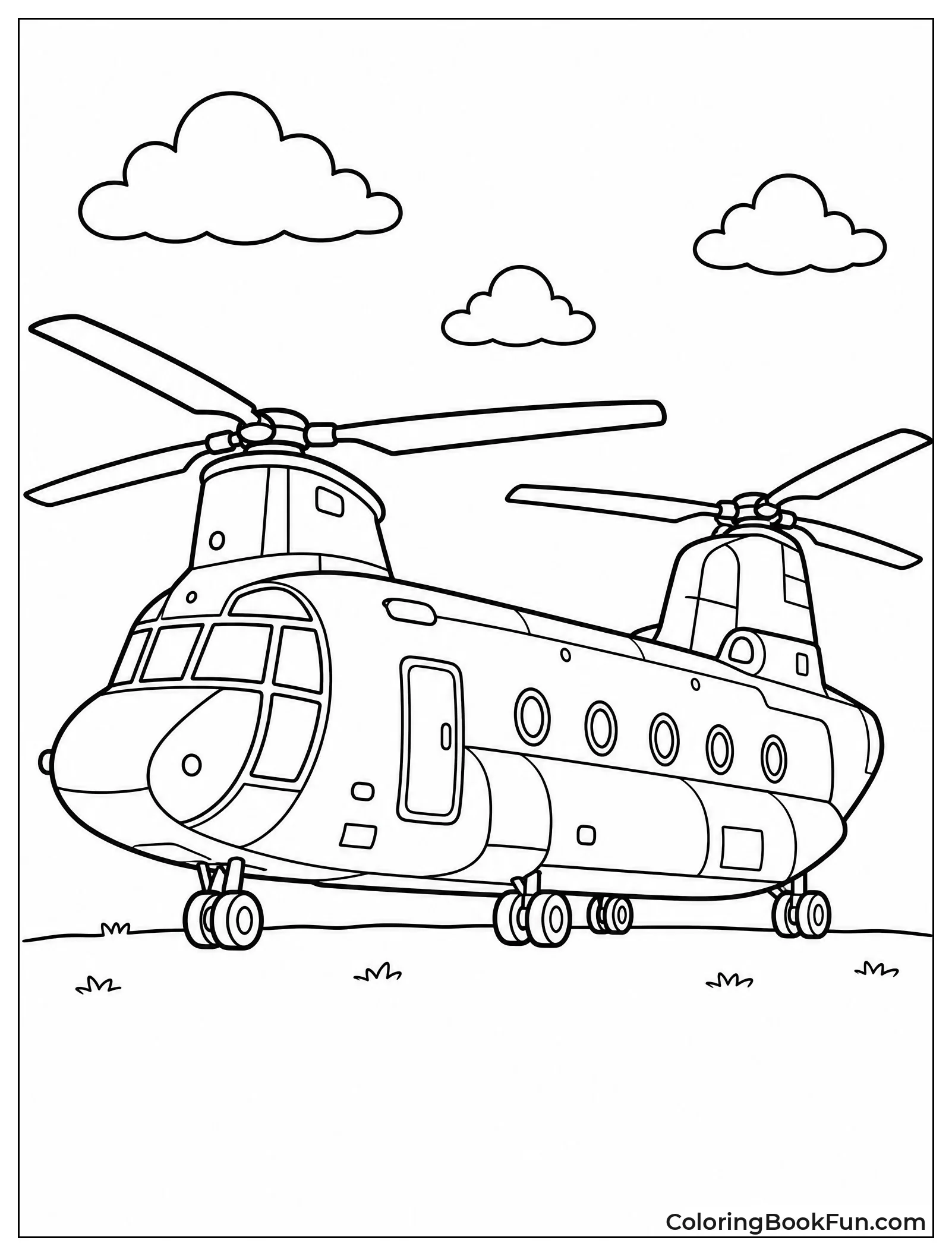 Chinook Flies with Two Rotors