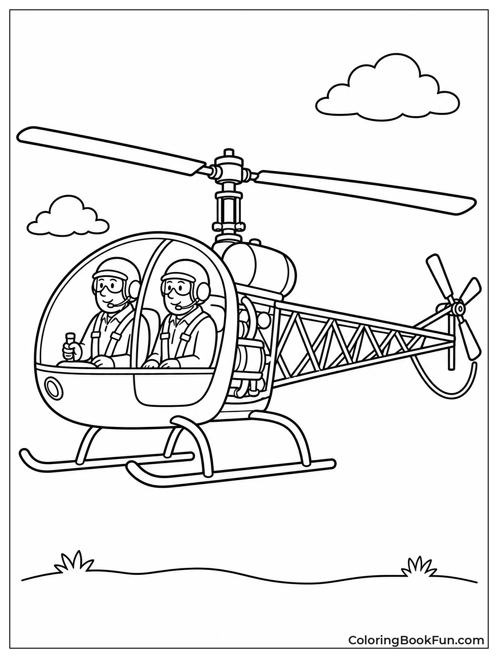 Old Bubble Canopy Helicopter Flying
