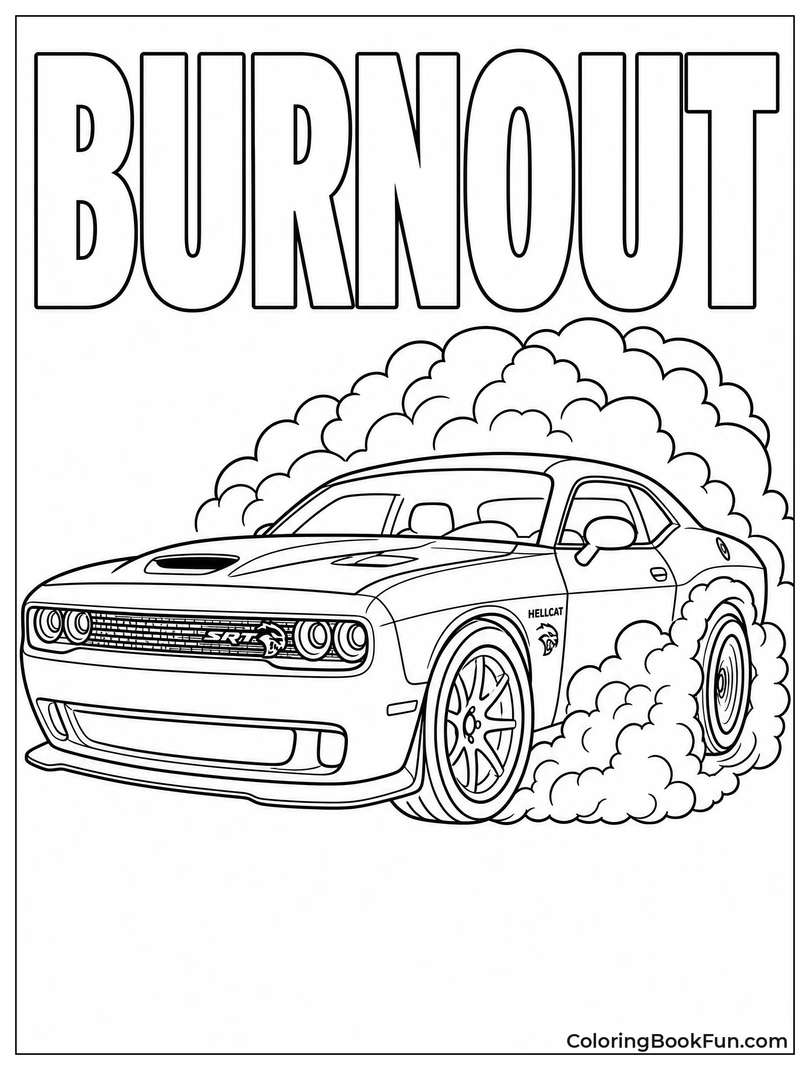 Hellcat Doing a Smoky Burnout