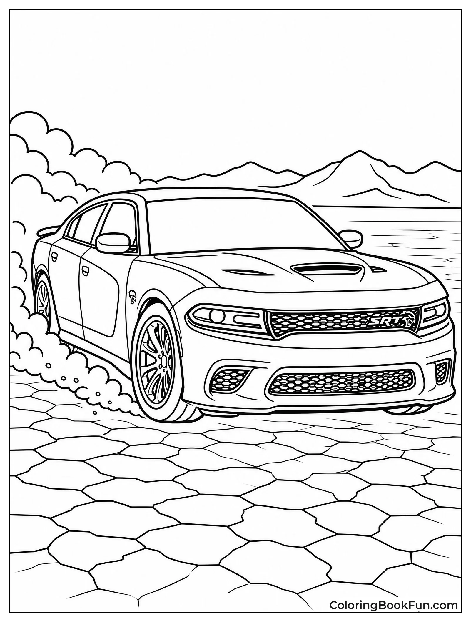 Hellcat Speeding Across Desert