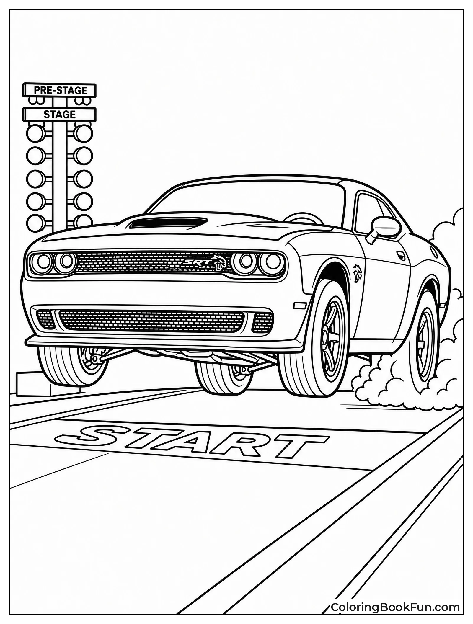 Hellcat Launching Down the Strip