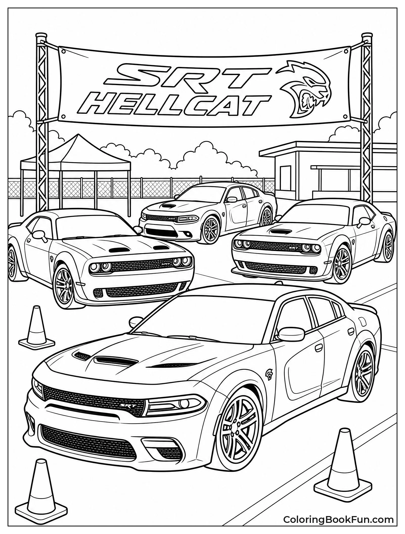 Group of Hellcats at Meet