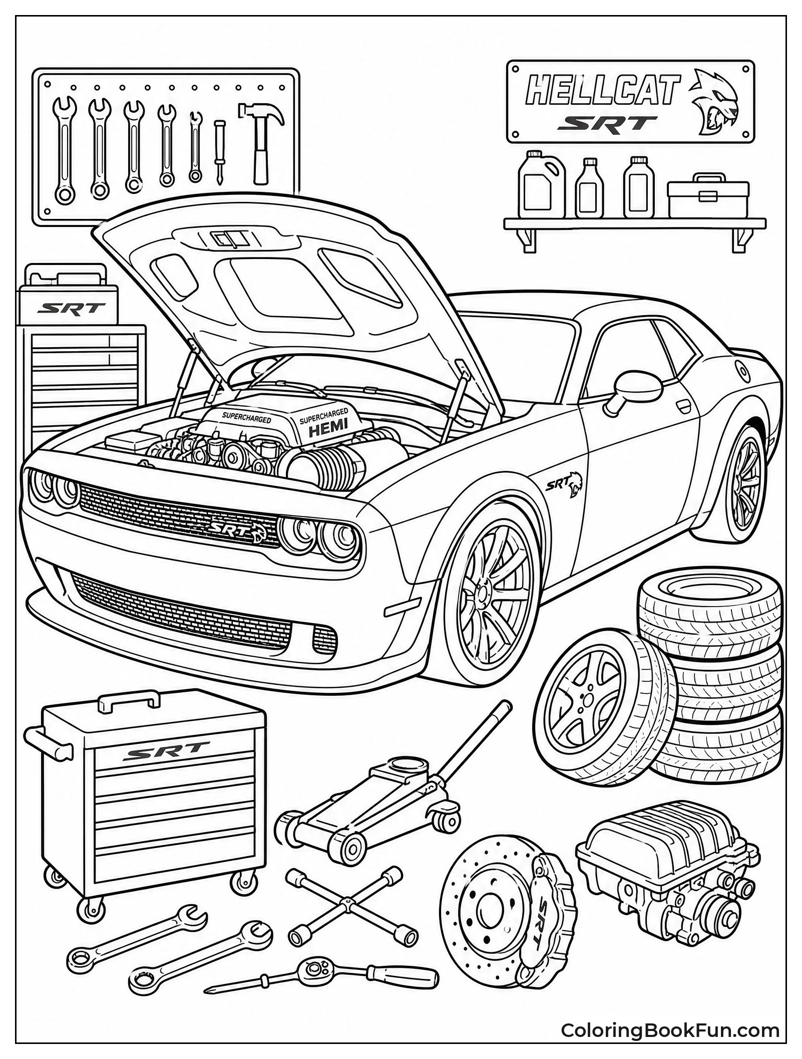 Hellcat in Open Garage