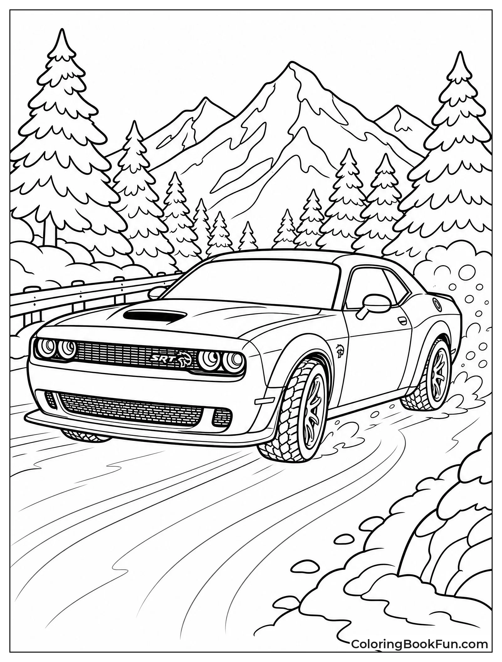 Hellcat Drifting in Snow