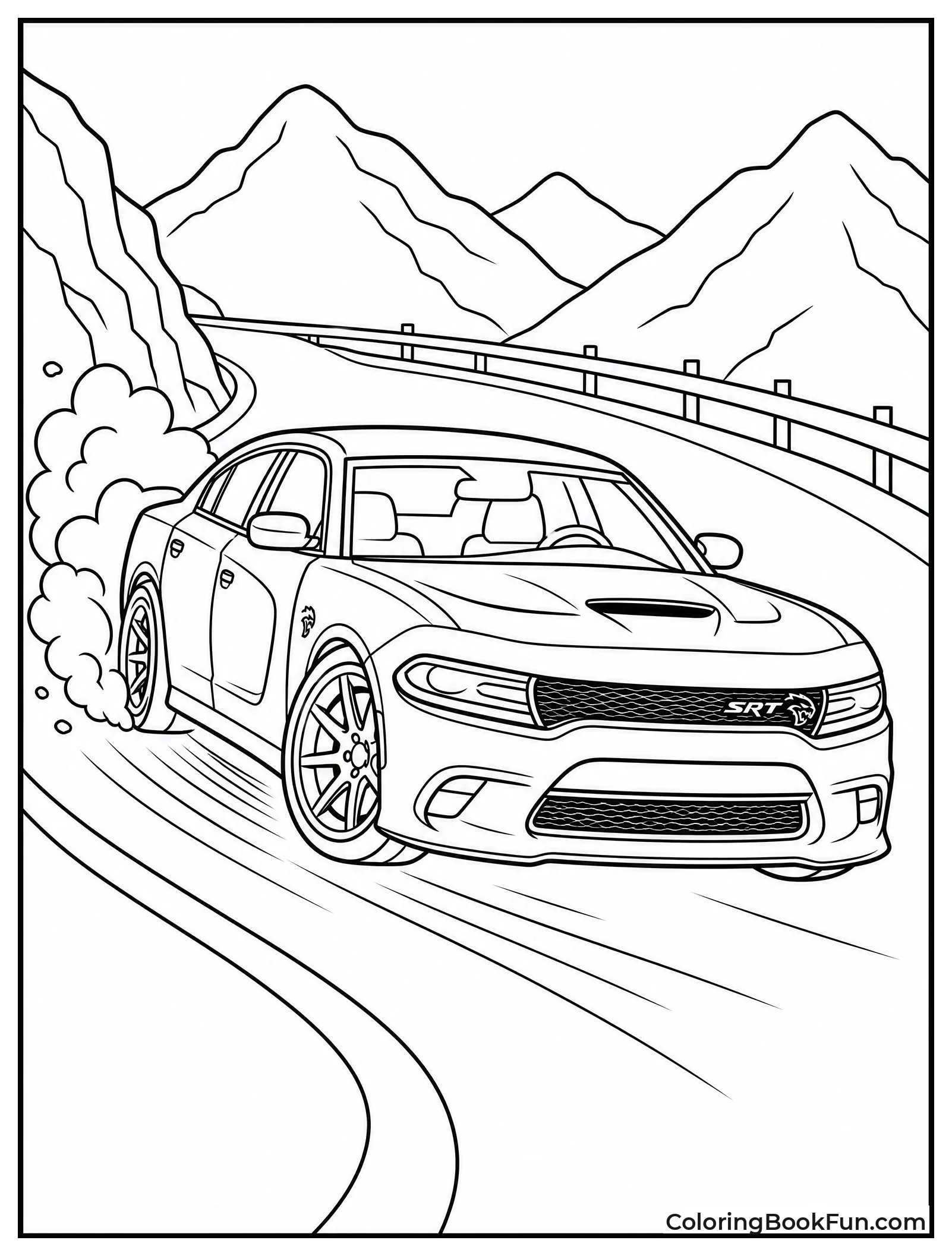 Hellcat Drifting on Mountain Road