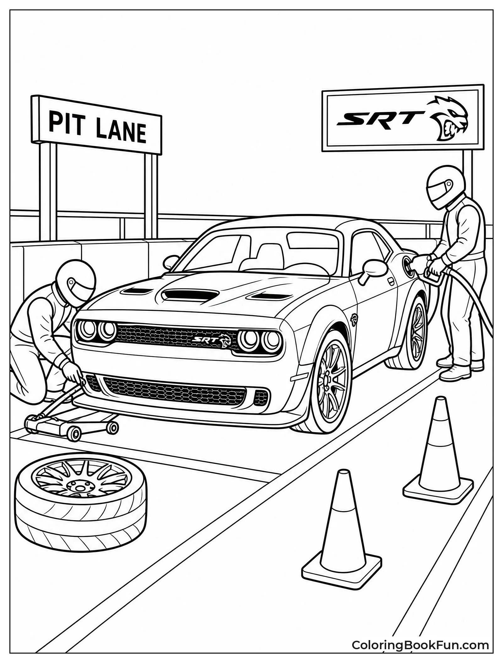 Crew Working at Pit Stop