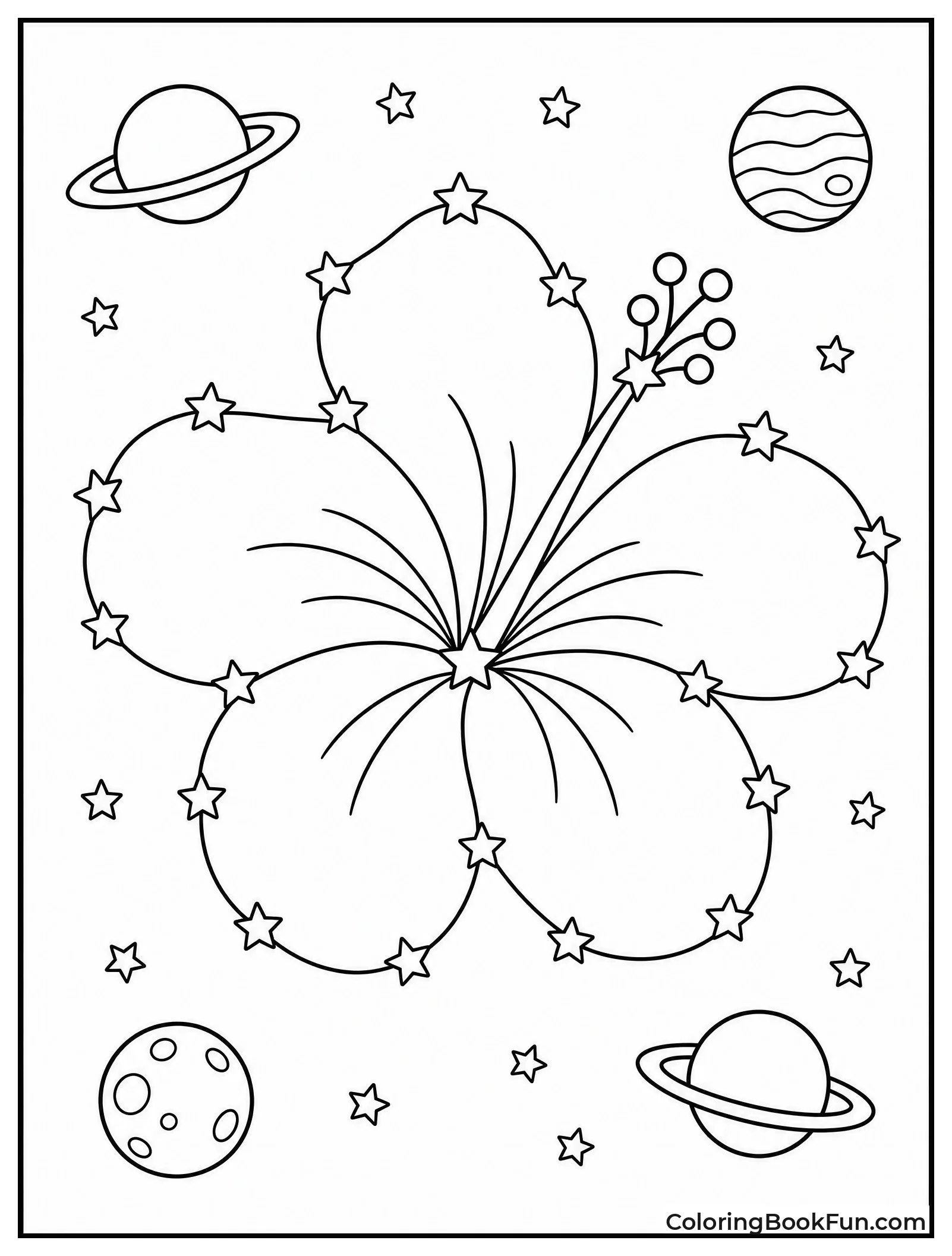 Stars Forming a Hibiscus Constellation