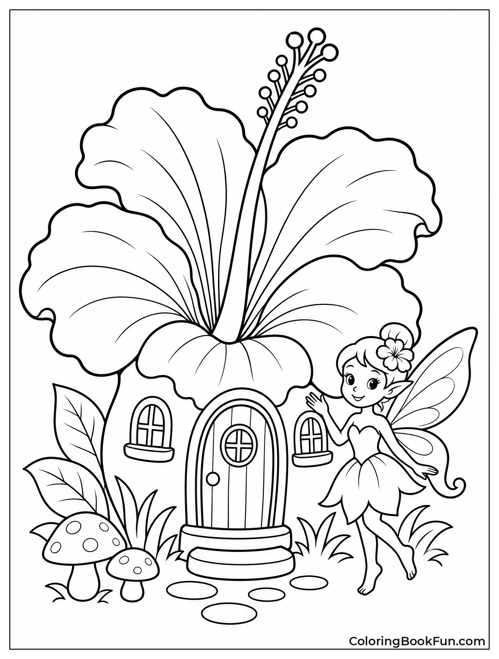 Fairy House Inside a Hibiscus
