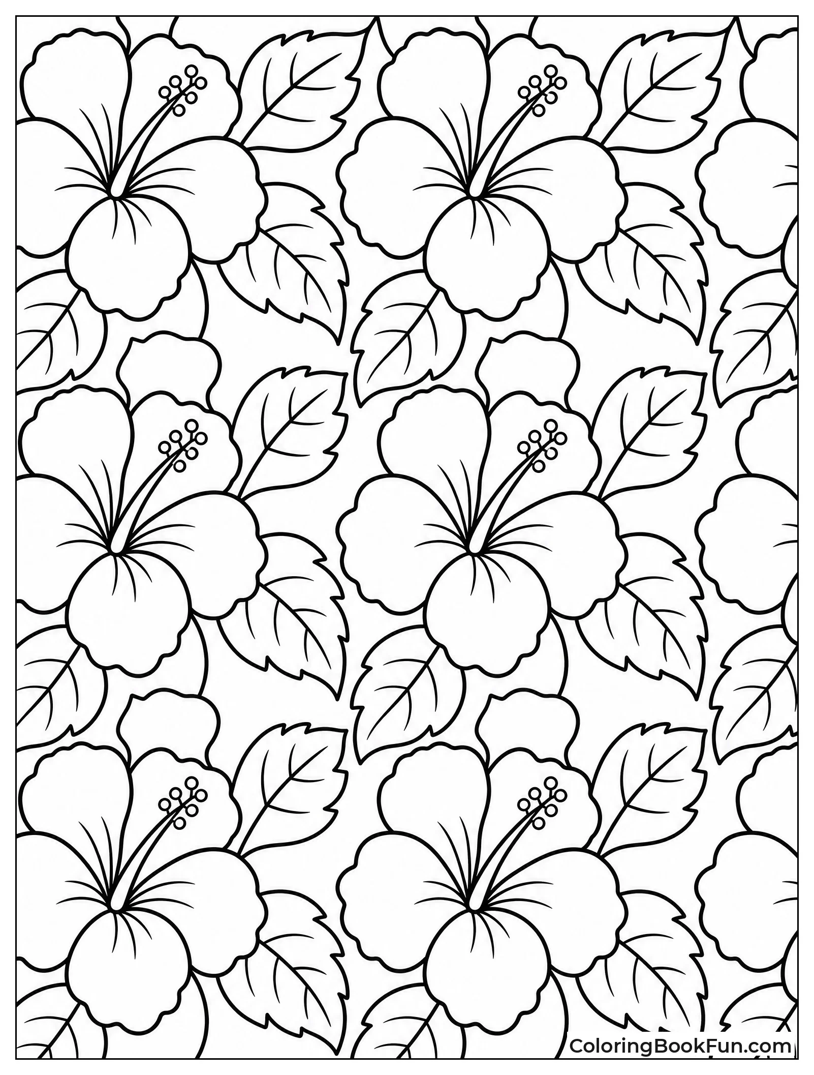 Geometric Pattern of Hibiscus Flowers