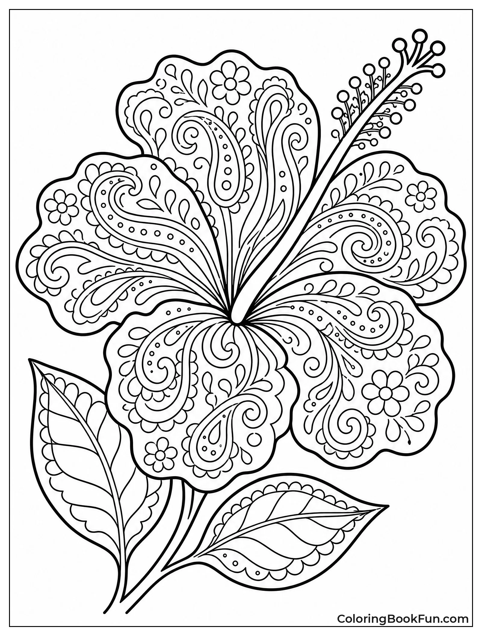 Hibiscus with Henna Style Patterns