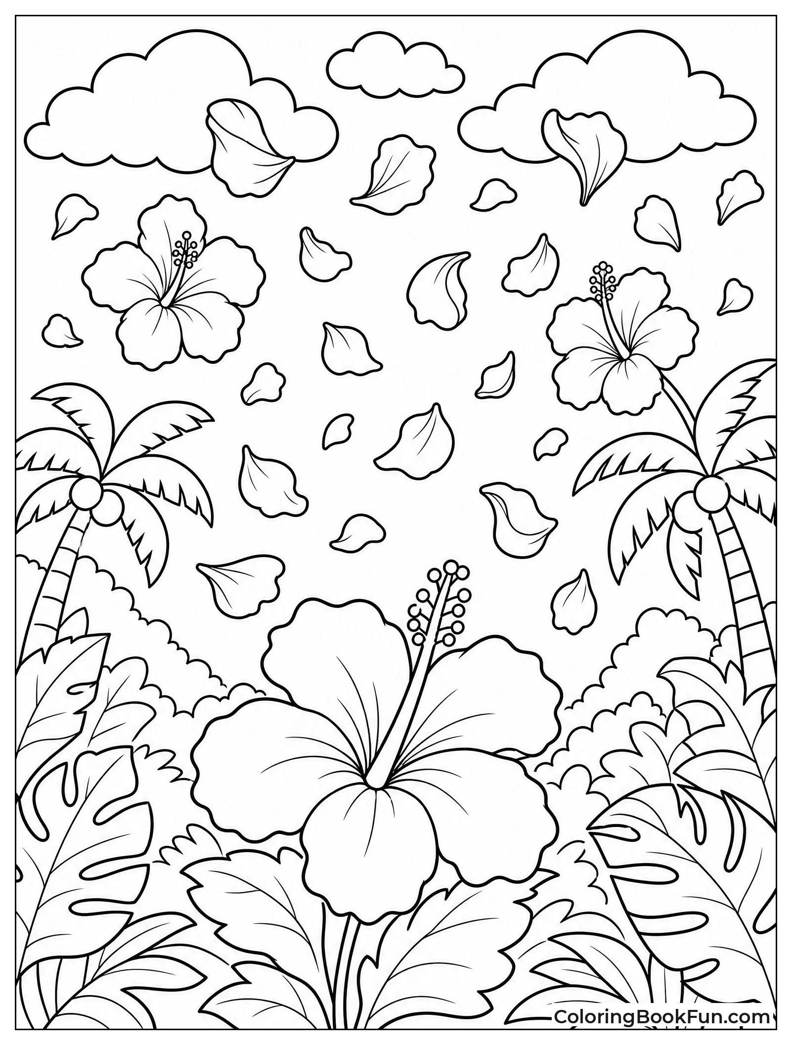 Hibiscus Petals Falling Like Rain