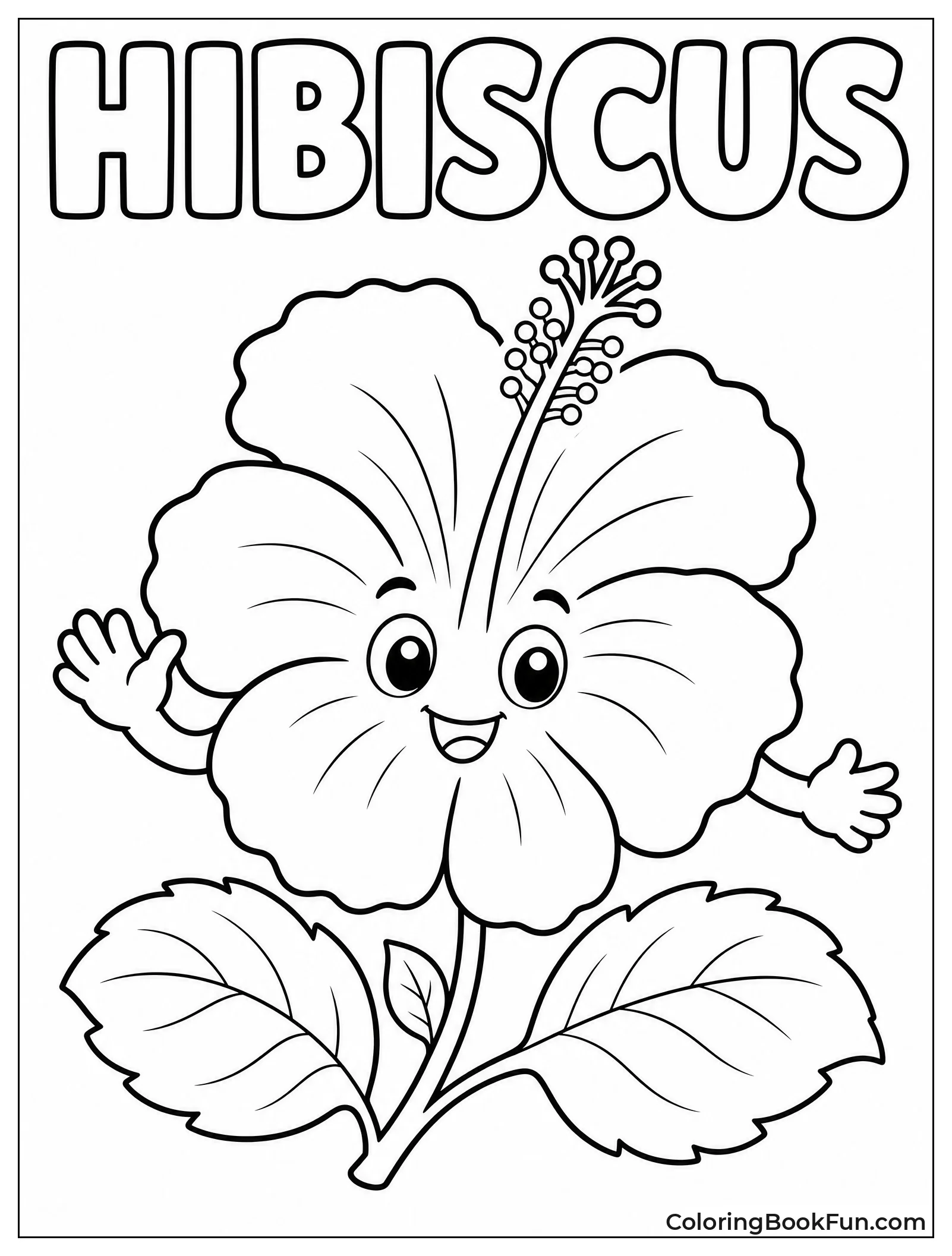 Smiling Hibiscus with Big Eyes