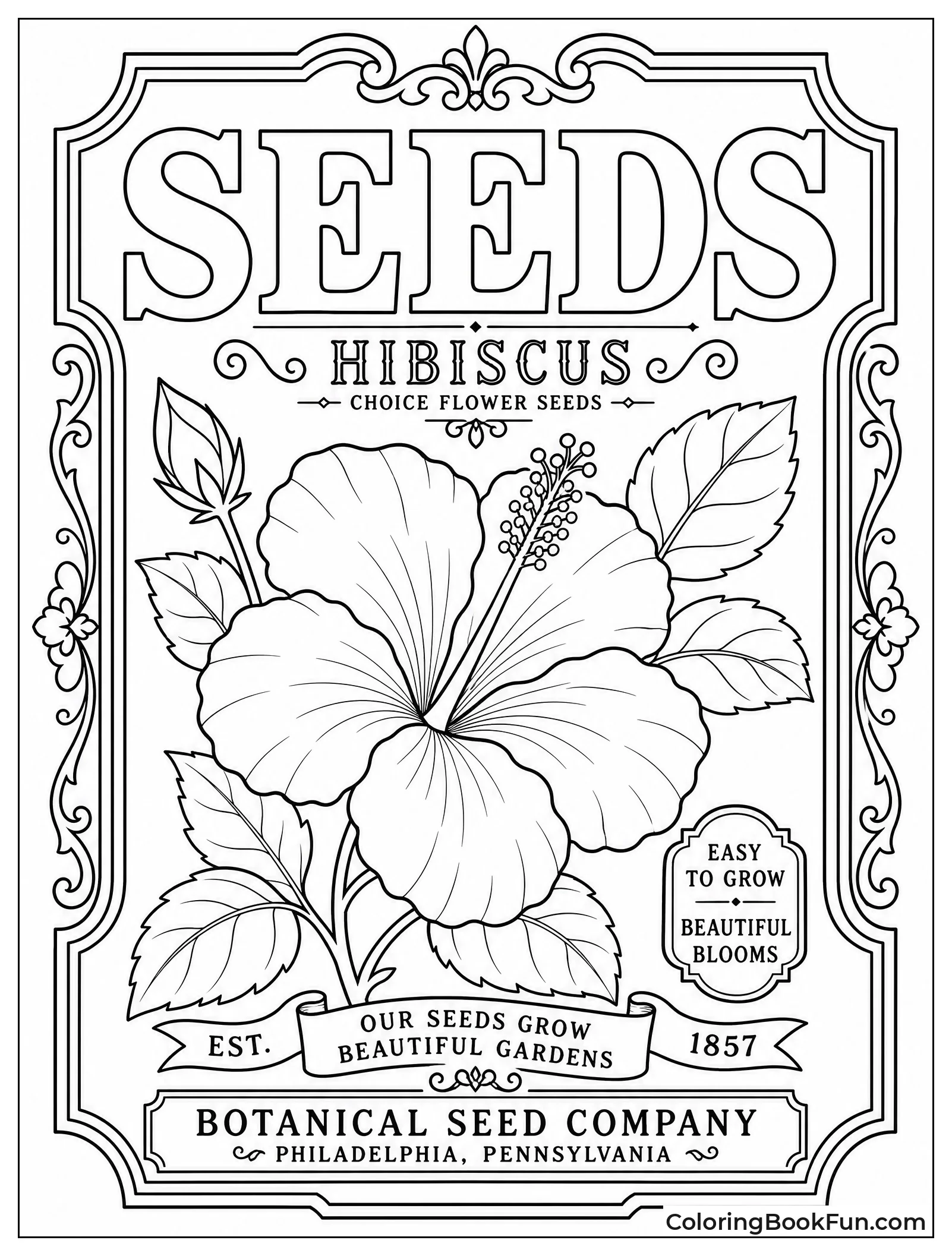Vintage Seed Packet with Hibiscus