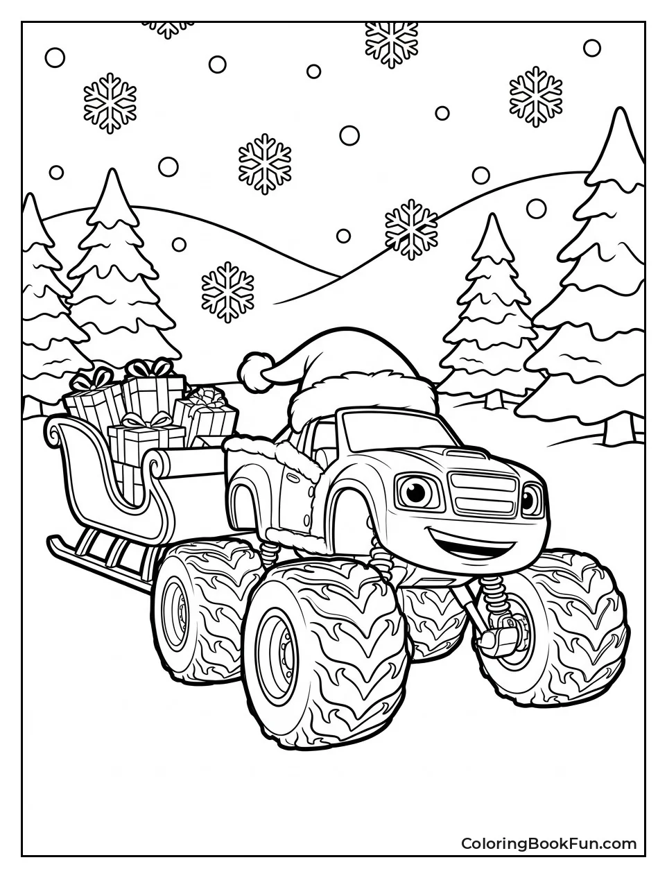 Blaze Dresses as Santa in Snow
