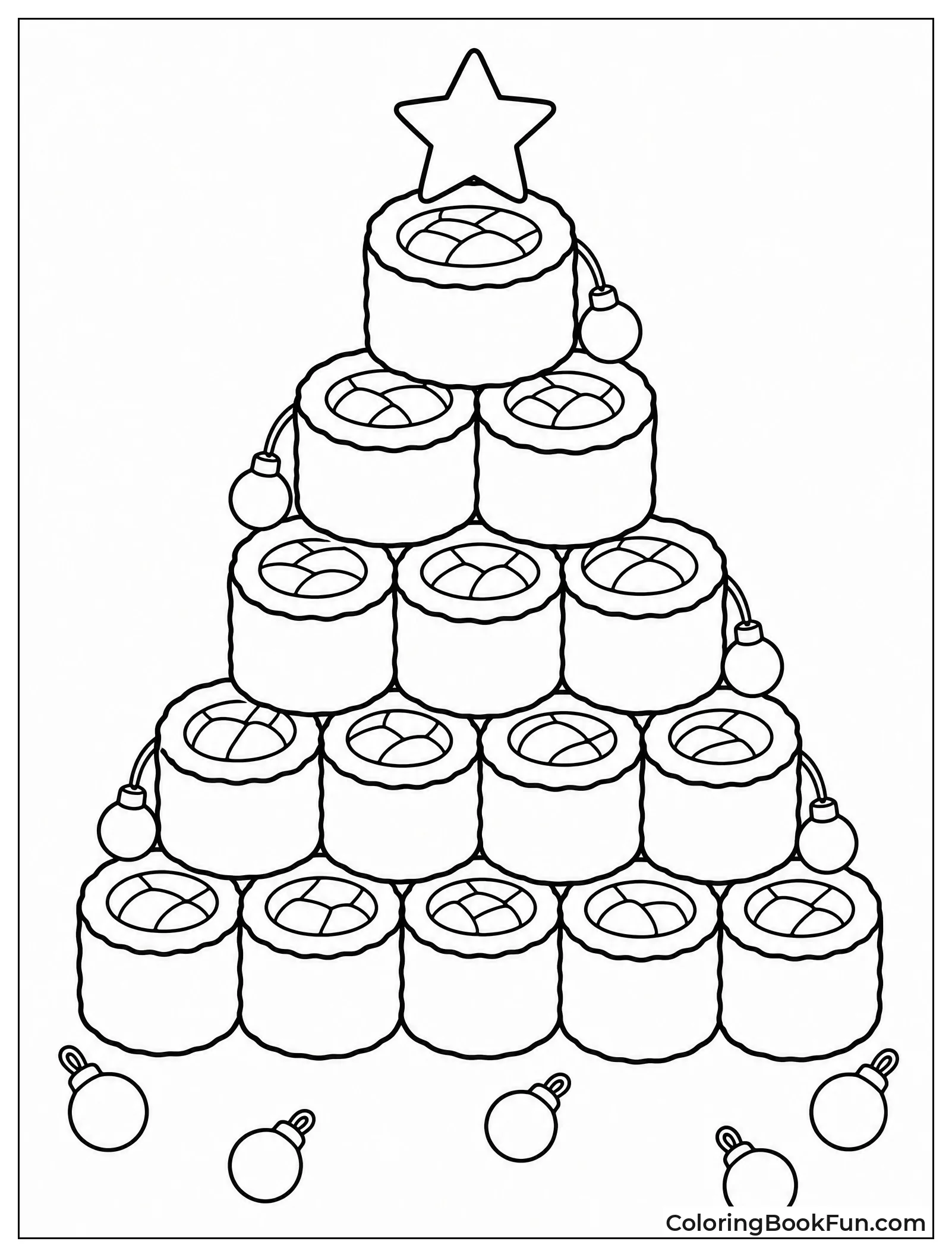 Holiday Sushi Tree for Christmas