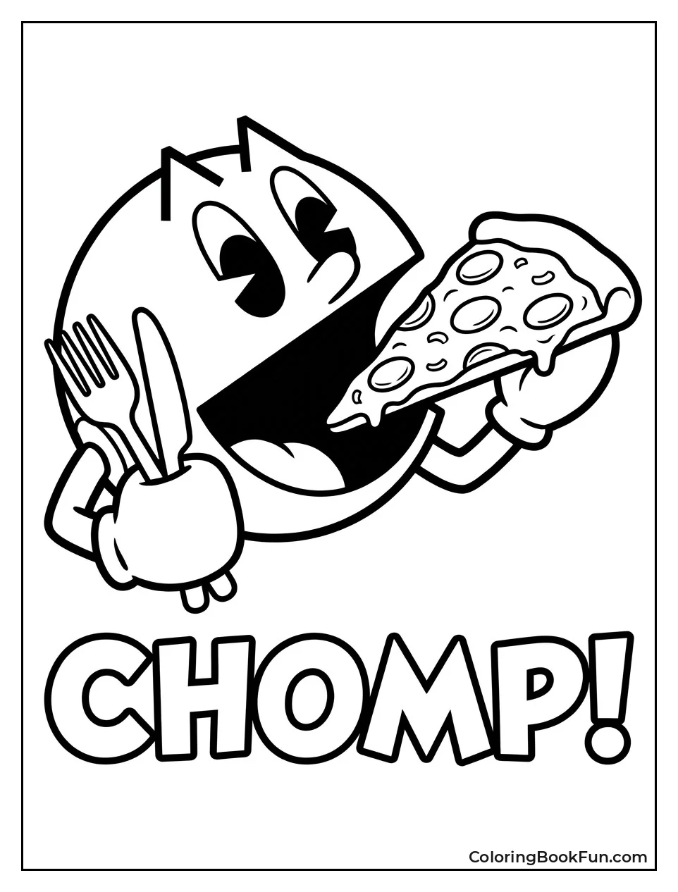 Pac Man Eyes Giant Pizza