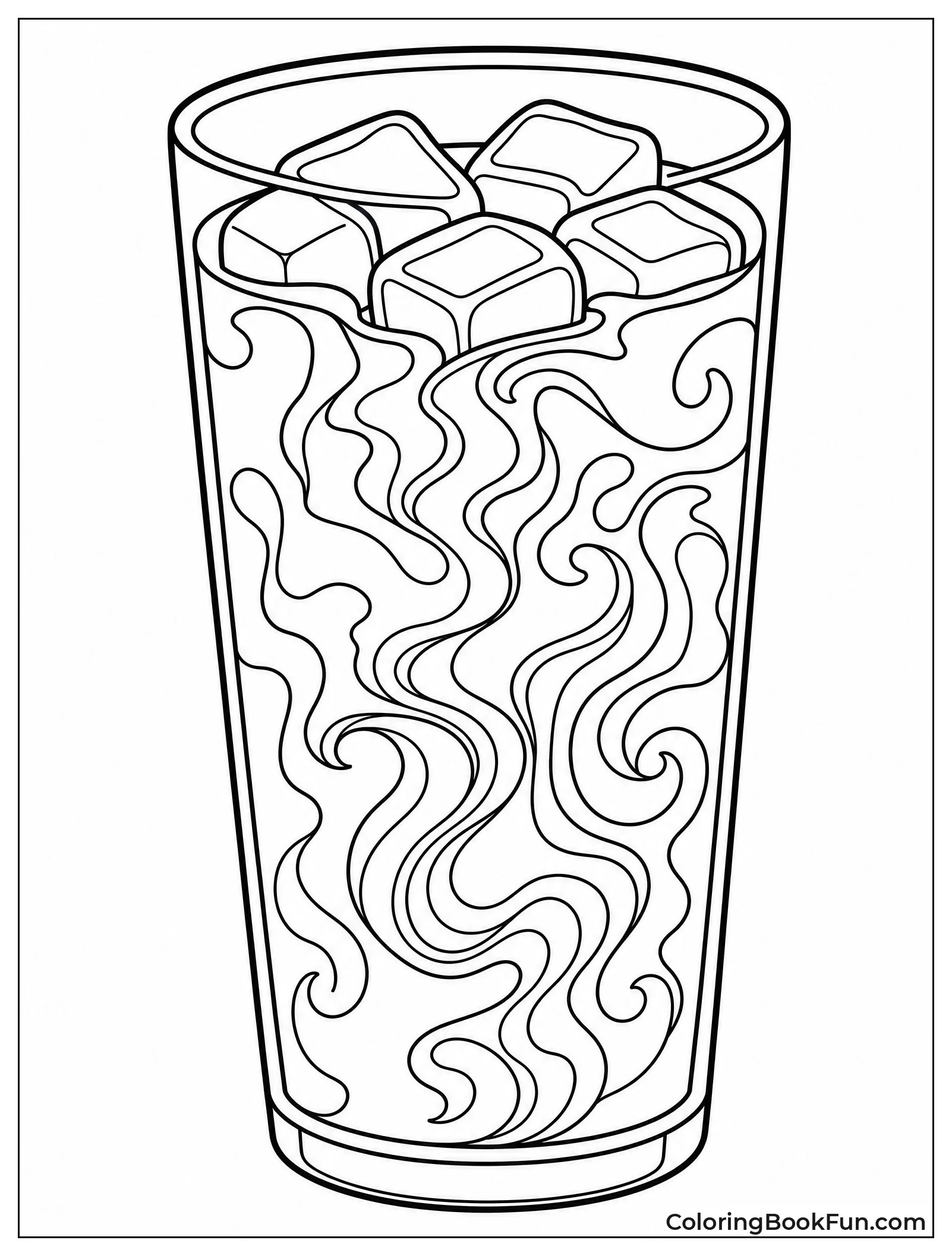 Milk Swirling into Iced Coffee