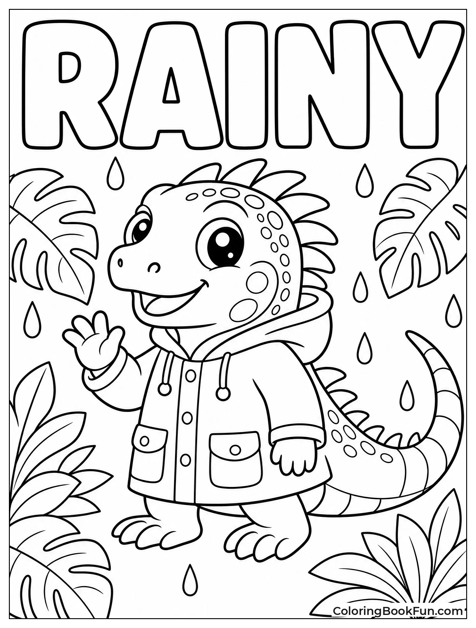 Iguana Wears a Yellow Raincoat