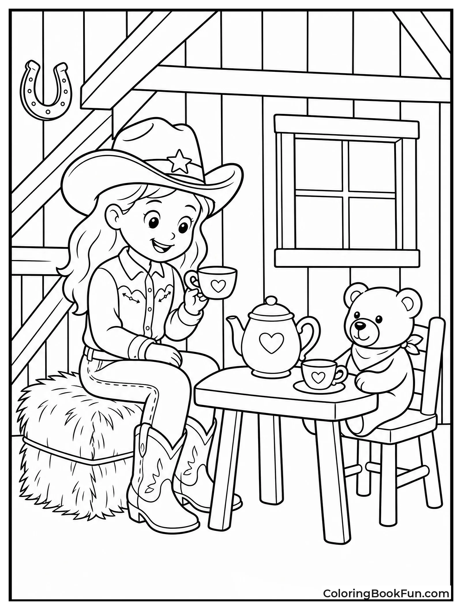 Cowgirl Sewing Western Quilt Indoors
