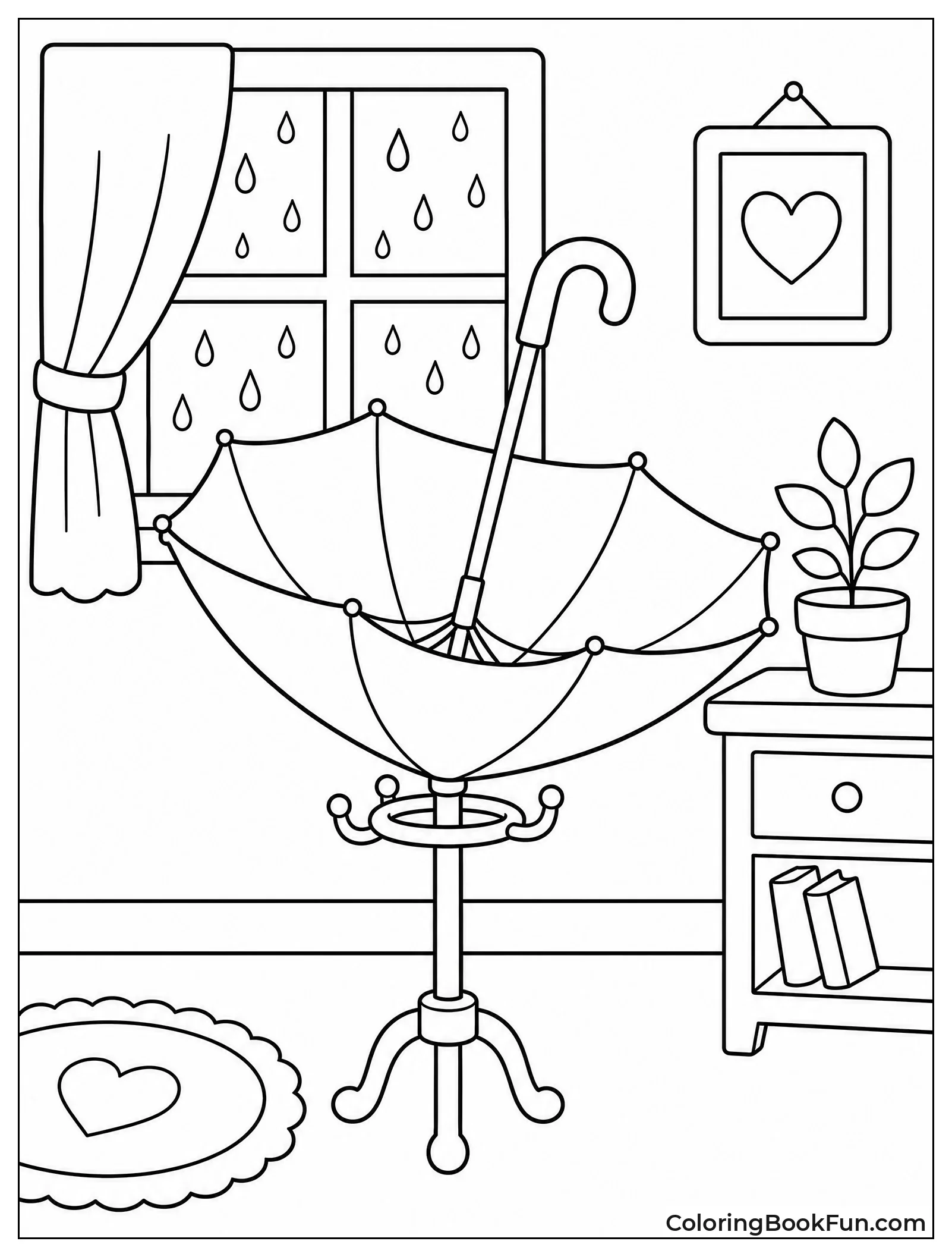 Open Umbrella Dries Inside House