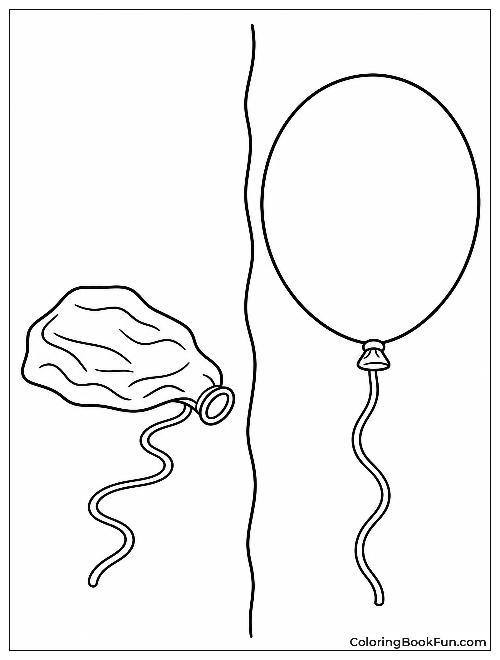 Flat Balloon Next to Inflated One