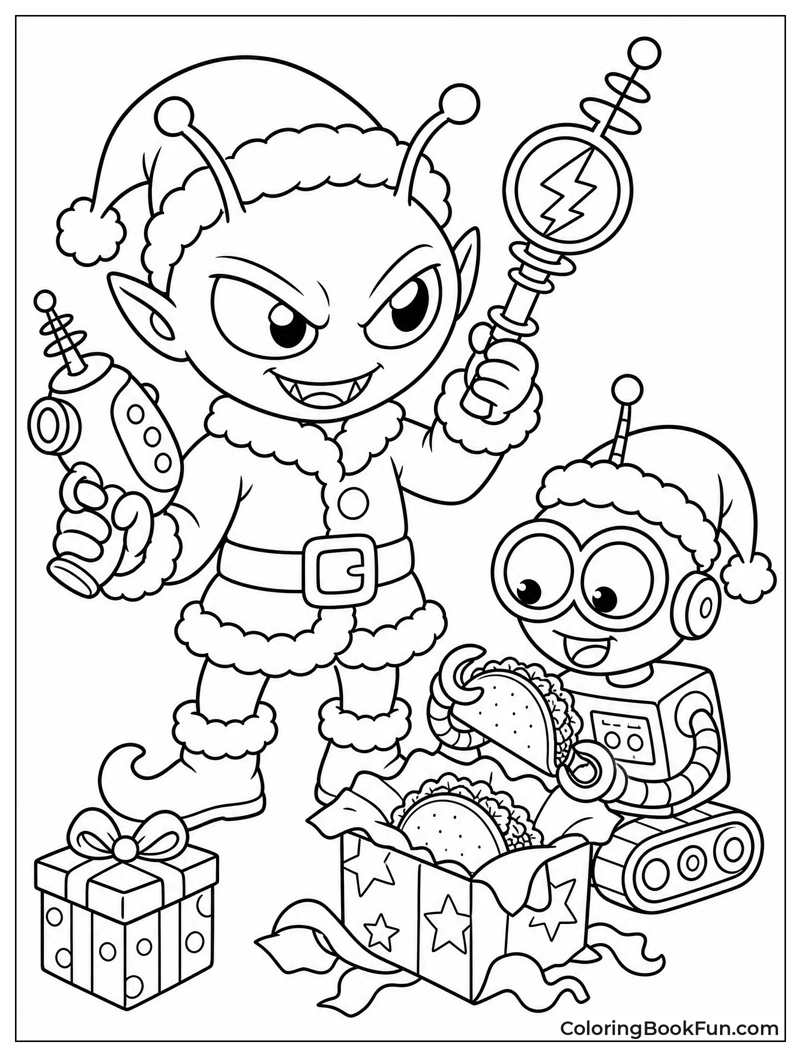 Gir Unwrapping Tacos at Christmas