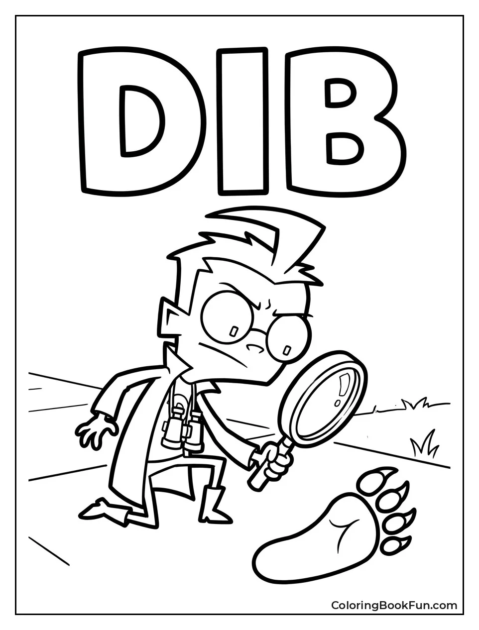 Dib Investigating Mysterious Footprint